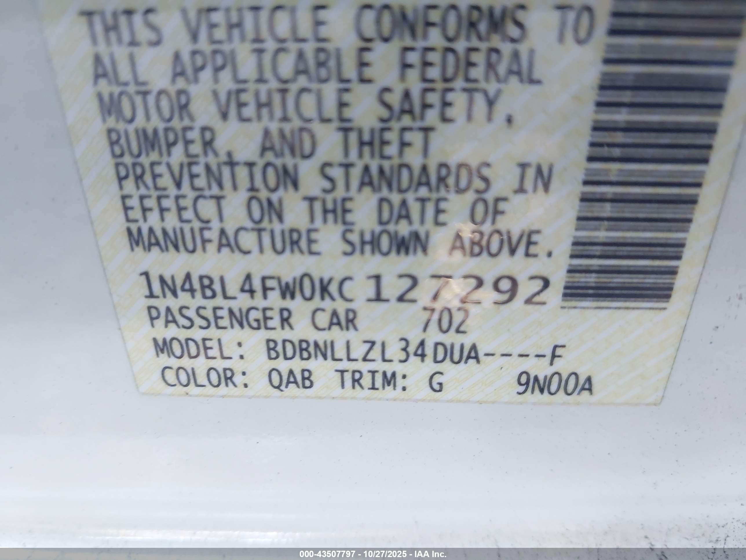 NISSAN ALTIMA image 9