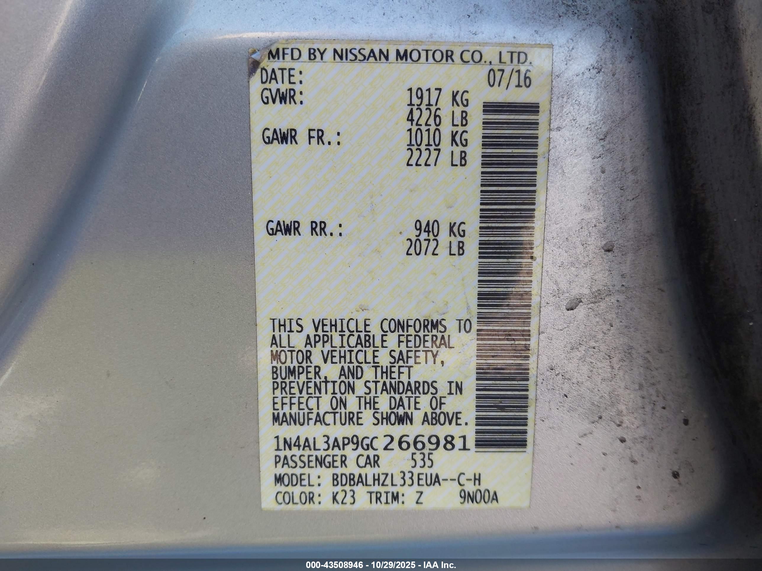 NISSAN ALTIMA image 9