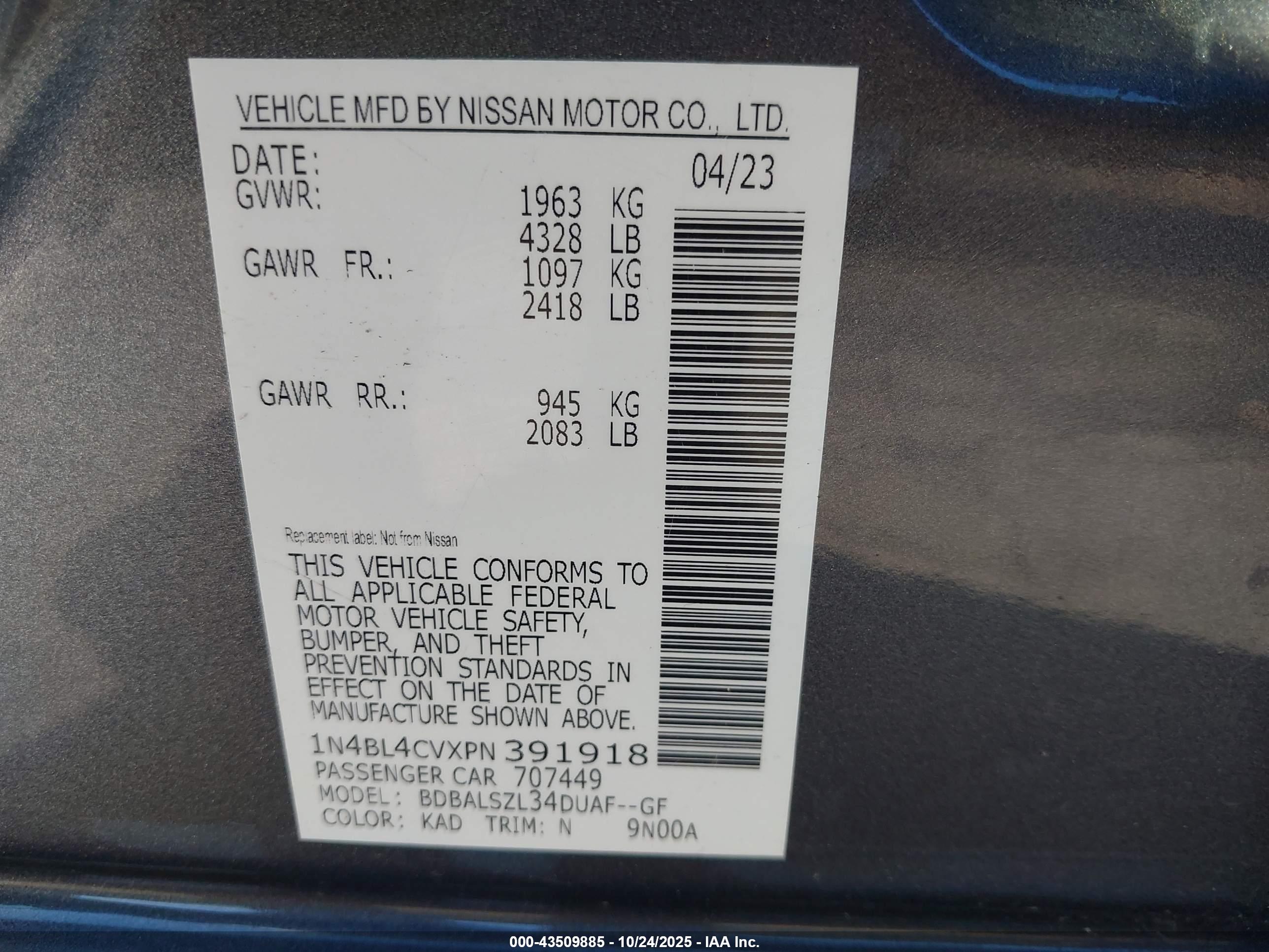NISSAN ALTIMA image 9
