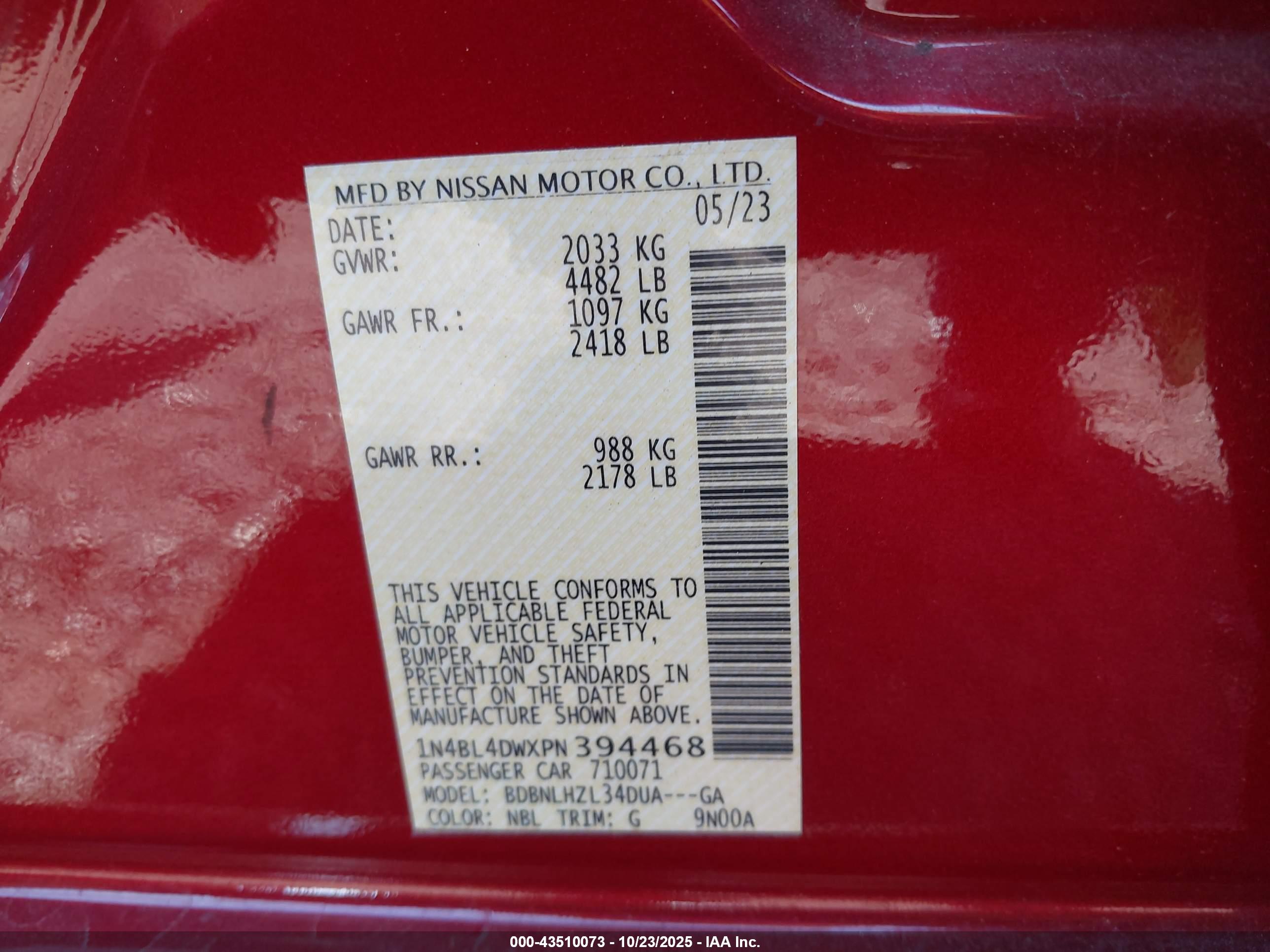 NISSAN ALTIMA image 9