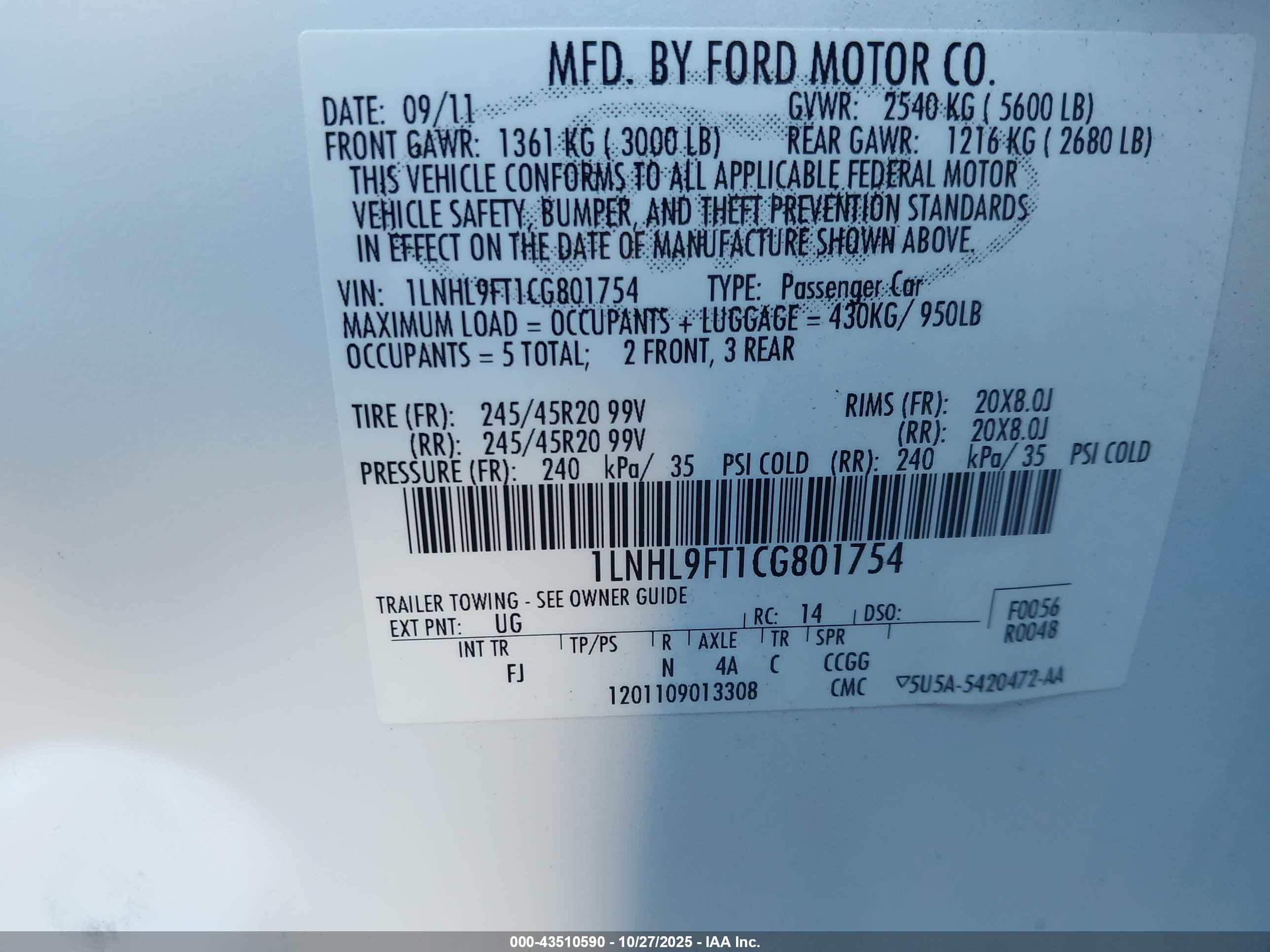 LINCOLN MKS image 9