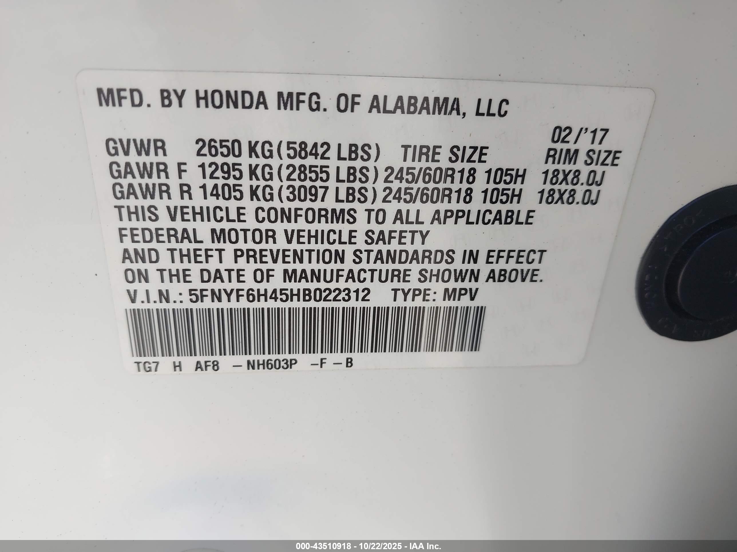 HONDA PILOT image 9