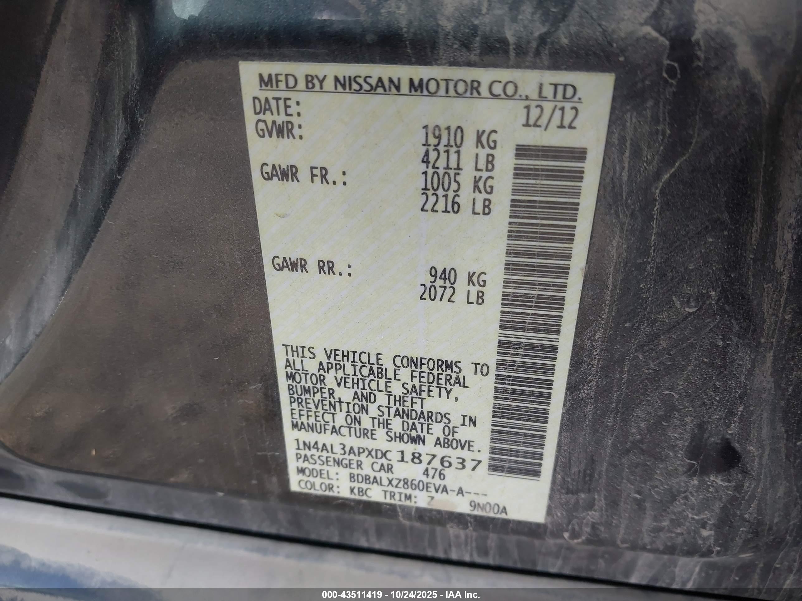 NISSAN ALTIMA image 9
