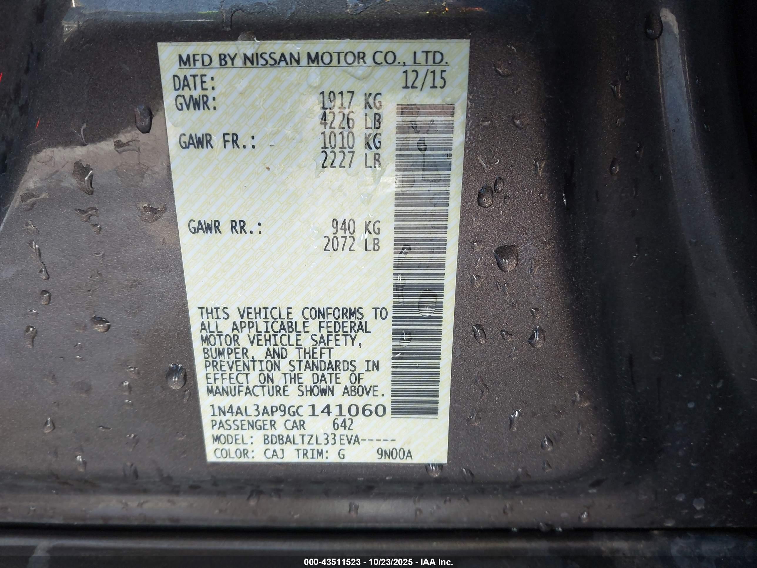 NISSAN ALTIMA image 9
