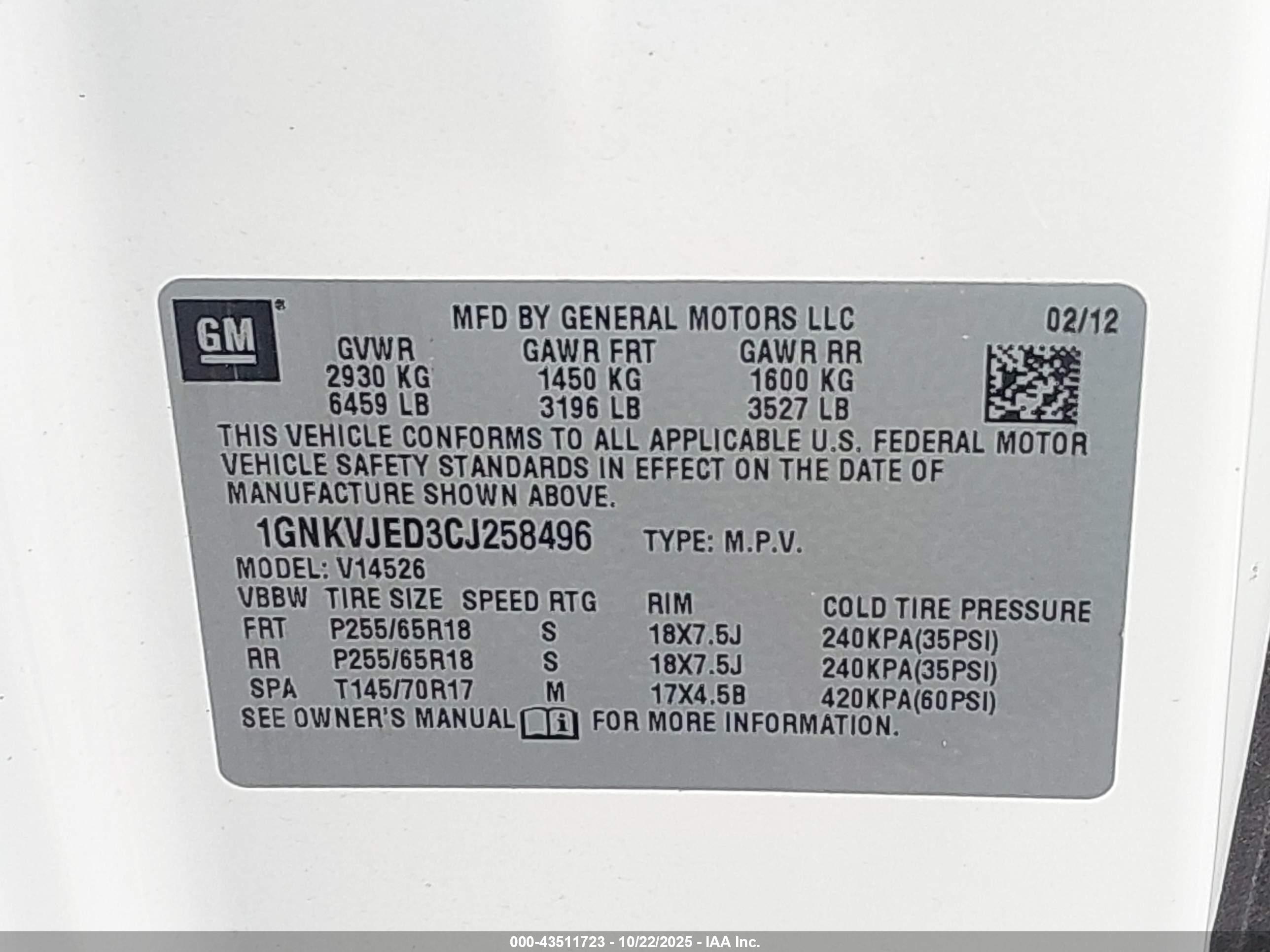 CHEVROLET TRAVERSE image 9