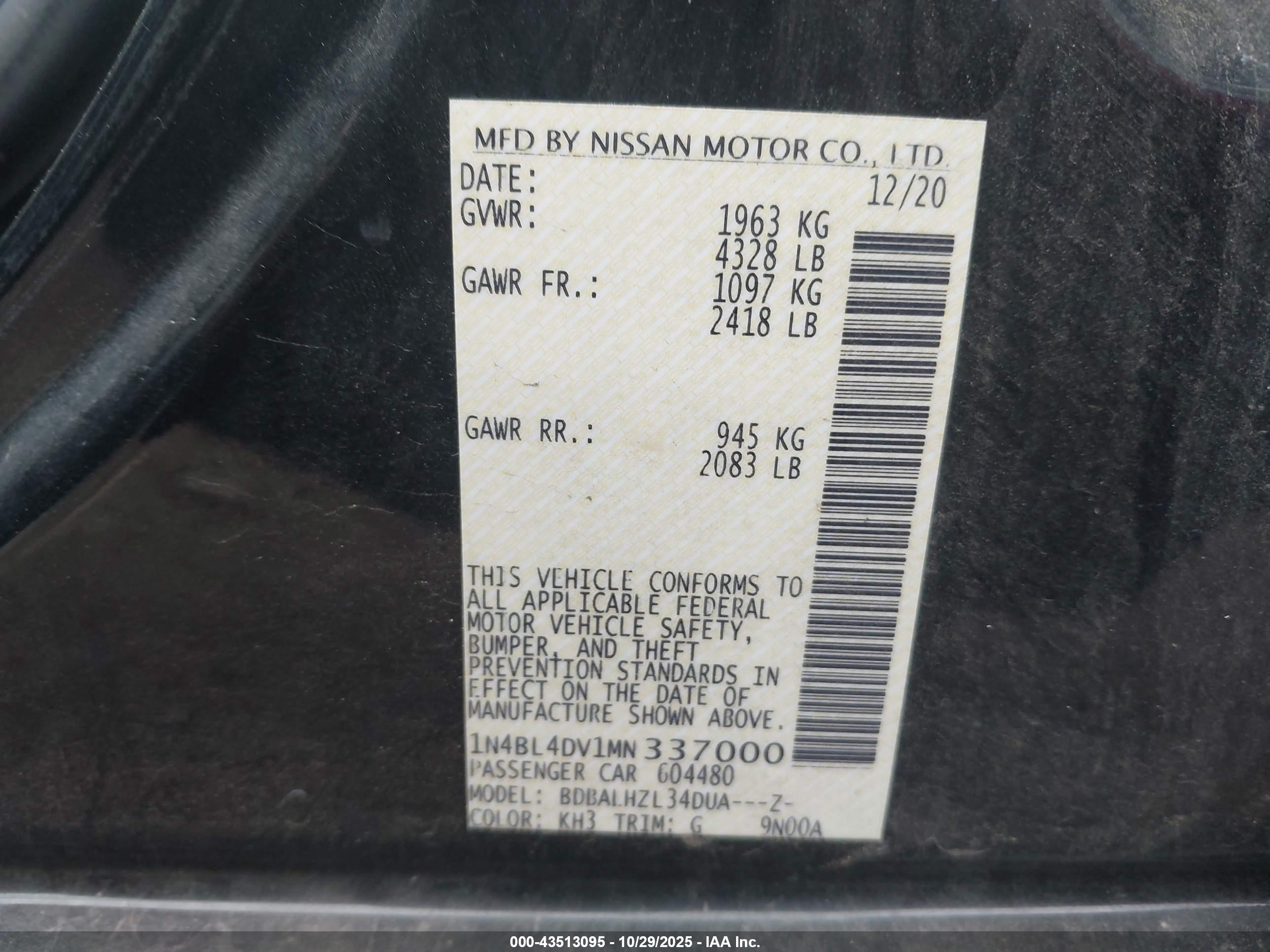 NISSAN ALTIMA image 9
