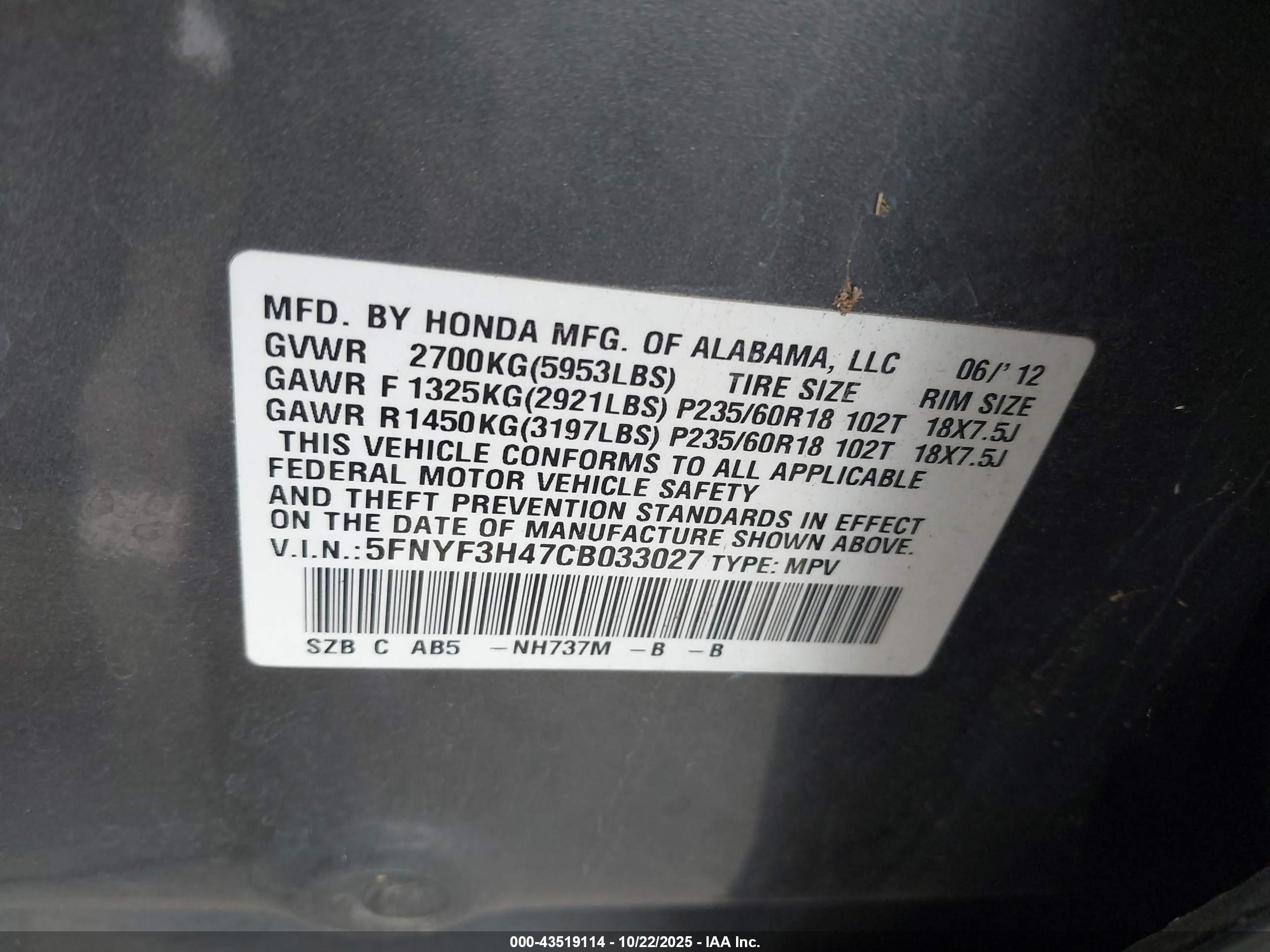 HONDA PILOT image 9