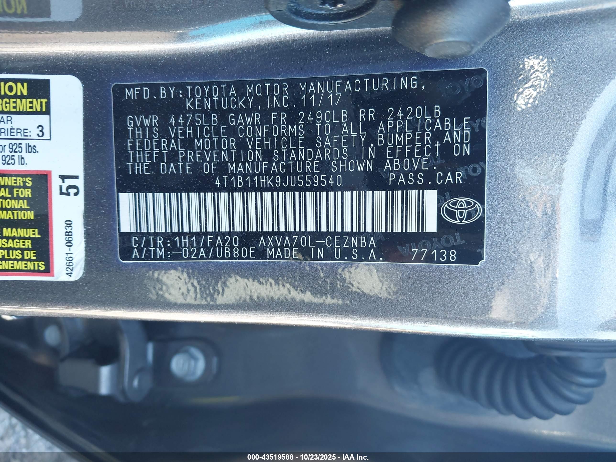 TOYOTA CAMRY image 9