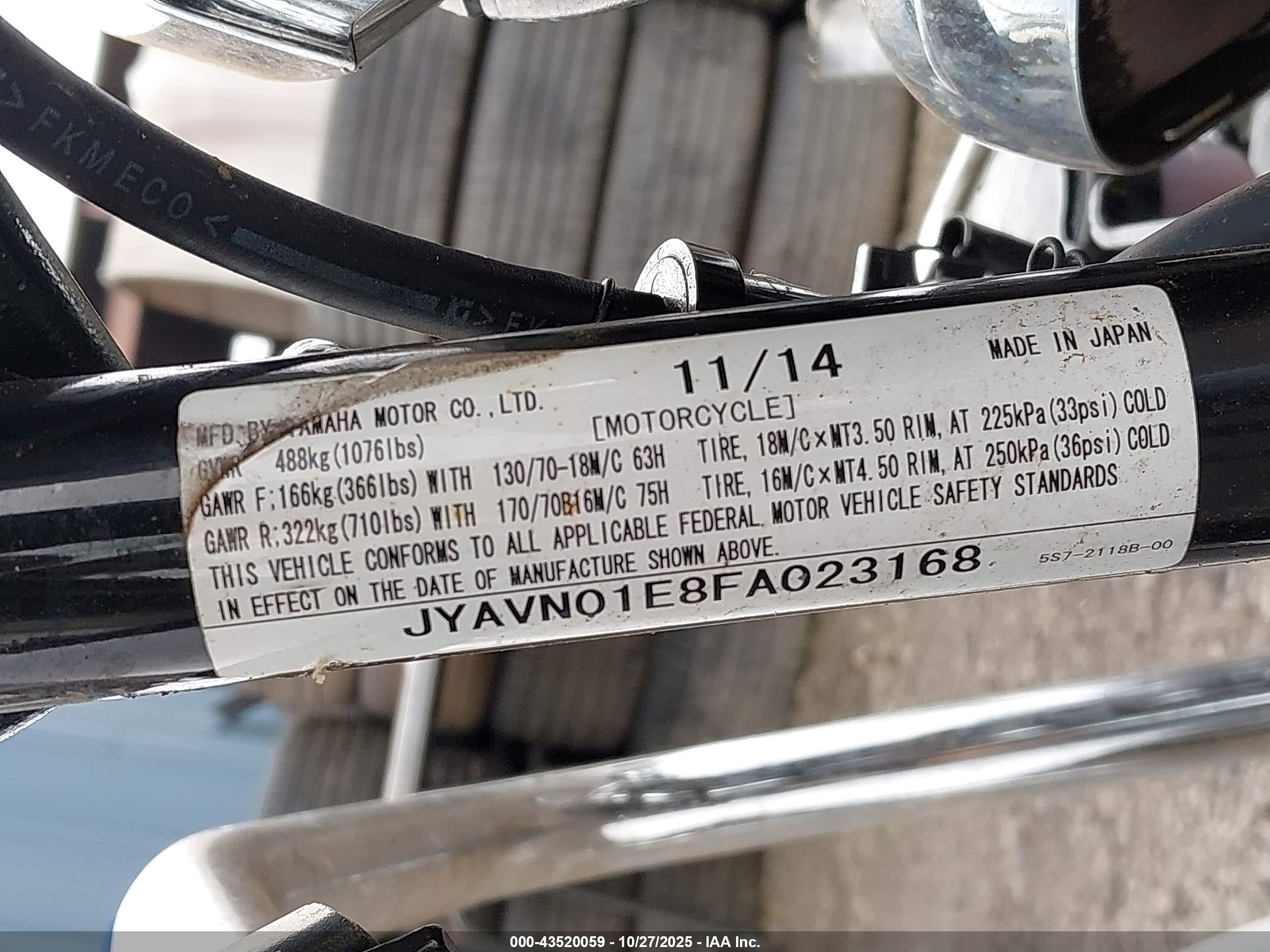 YAMAHA XVS950 image 10