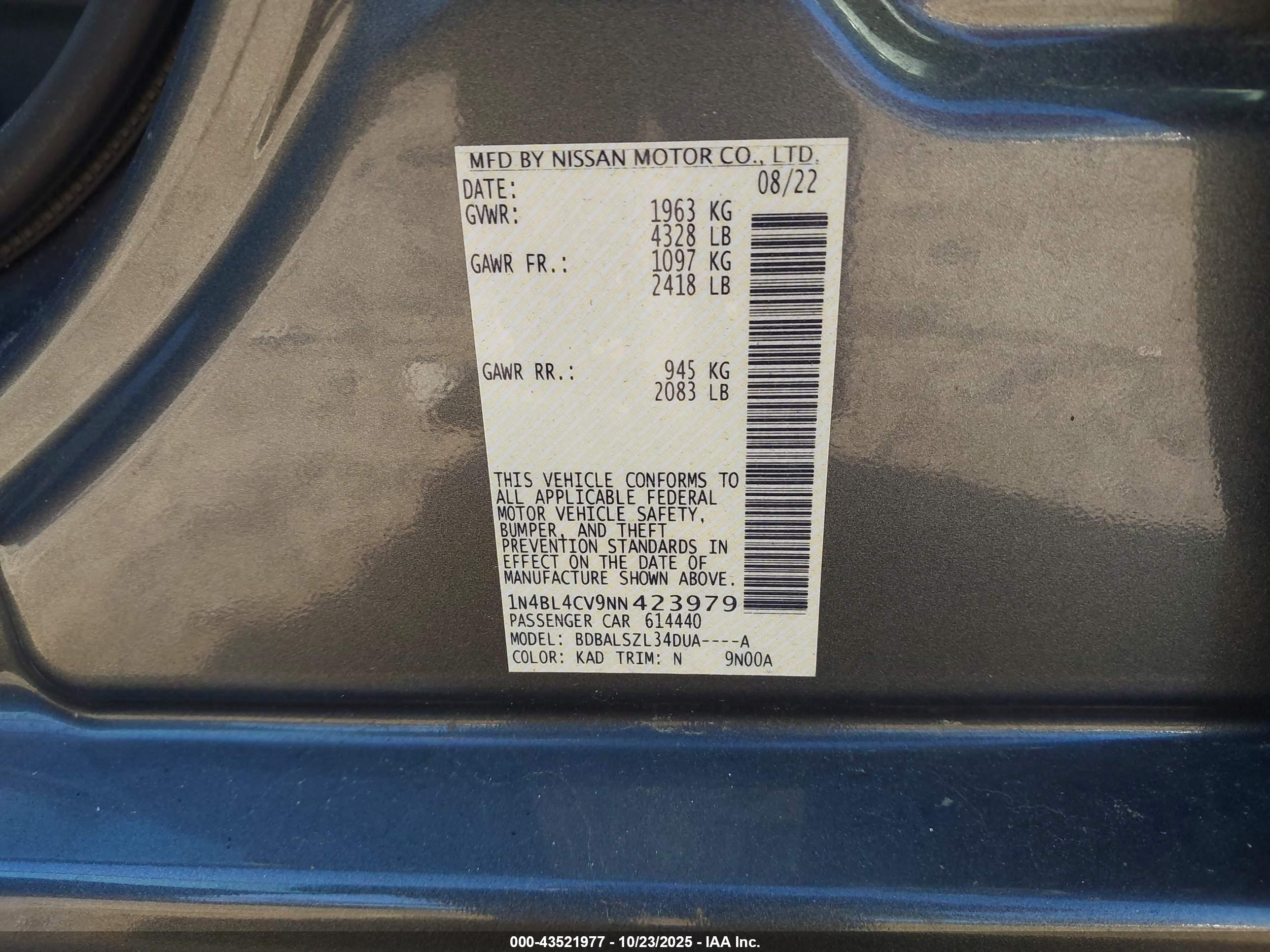 NISSAN ALTIMA image 9