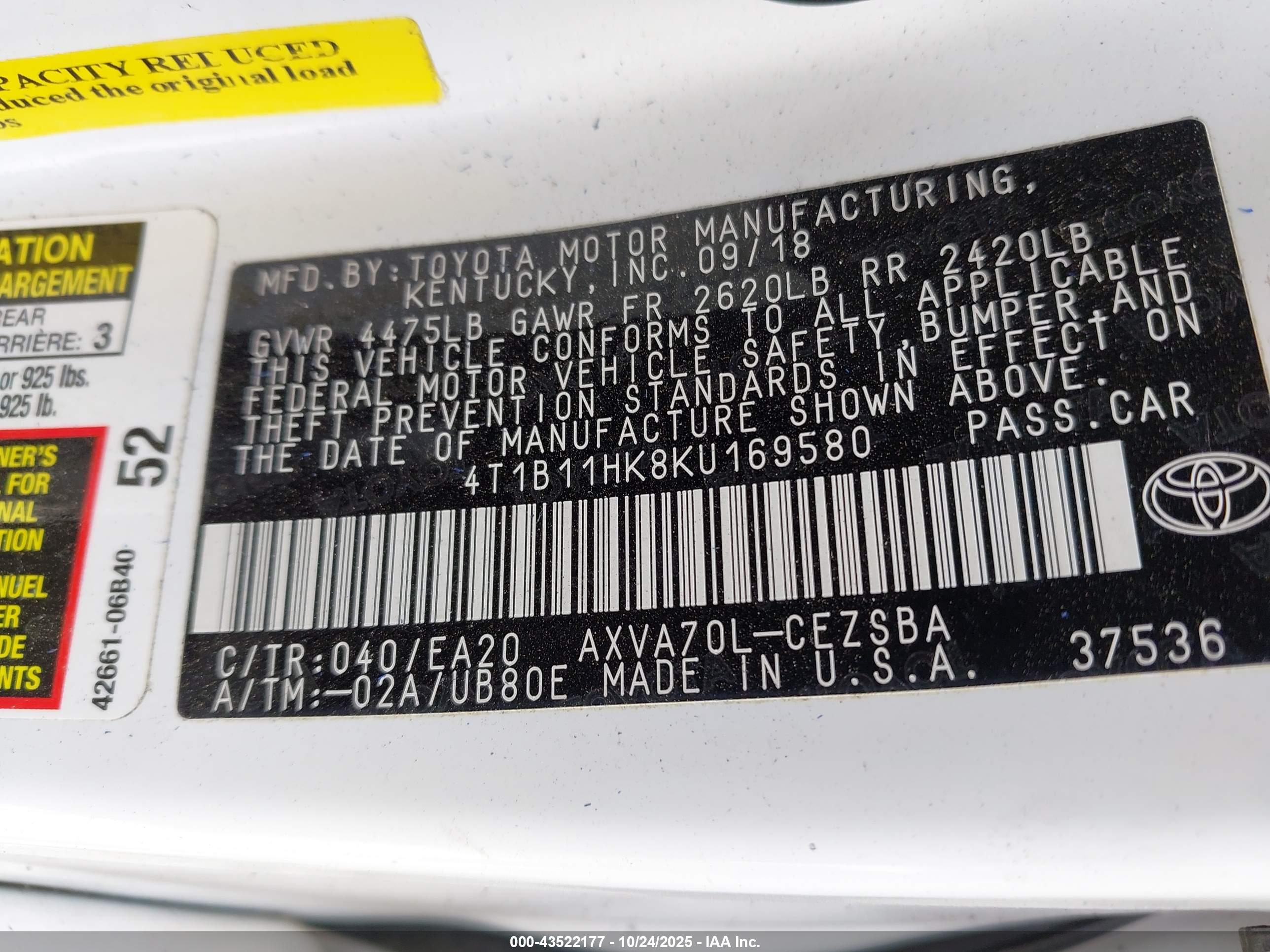 TOYOTA CAMRY image 9