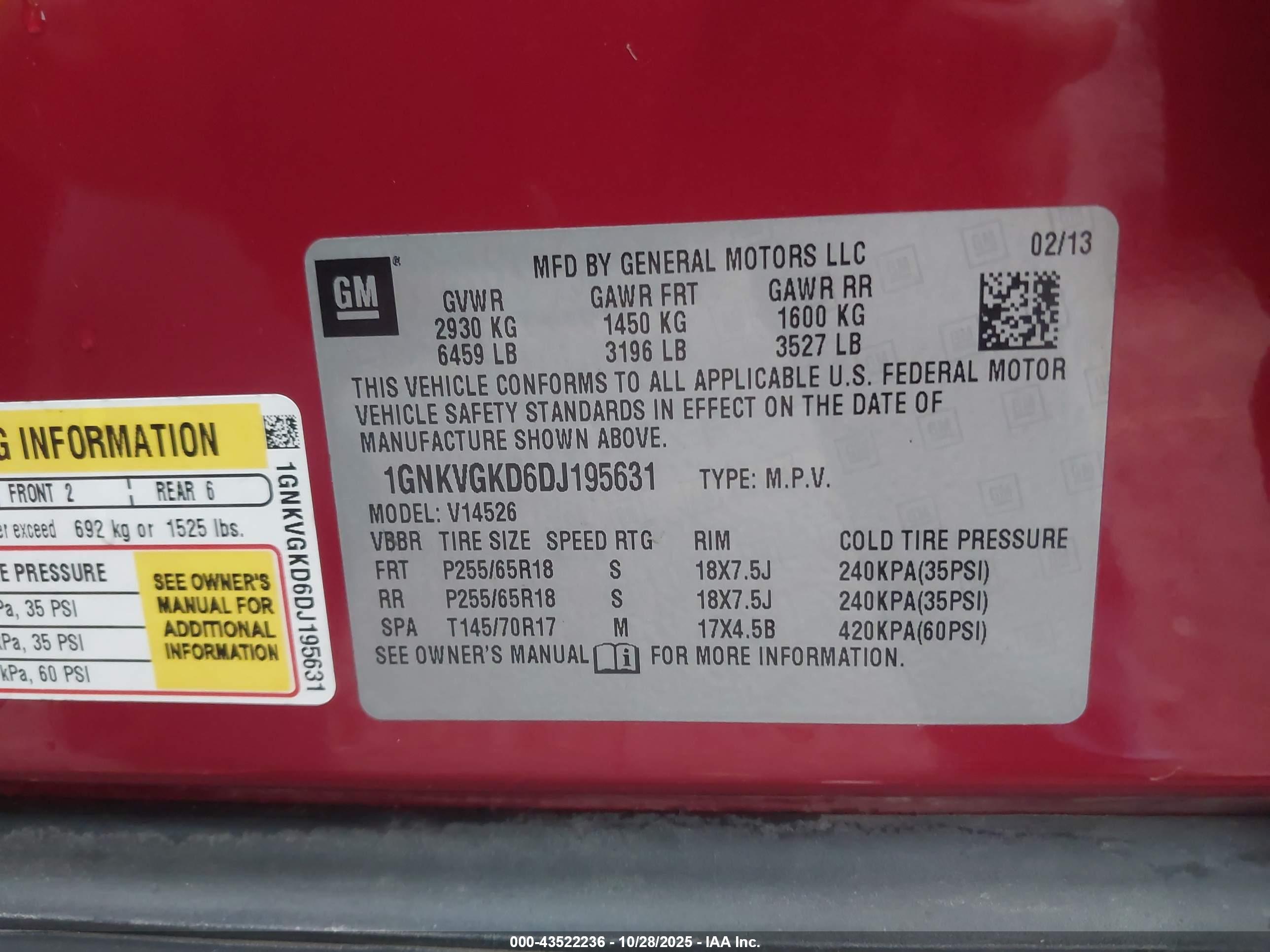CHEVROLET TRAVERSE image 9