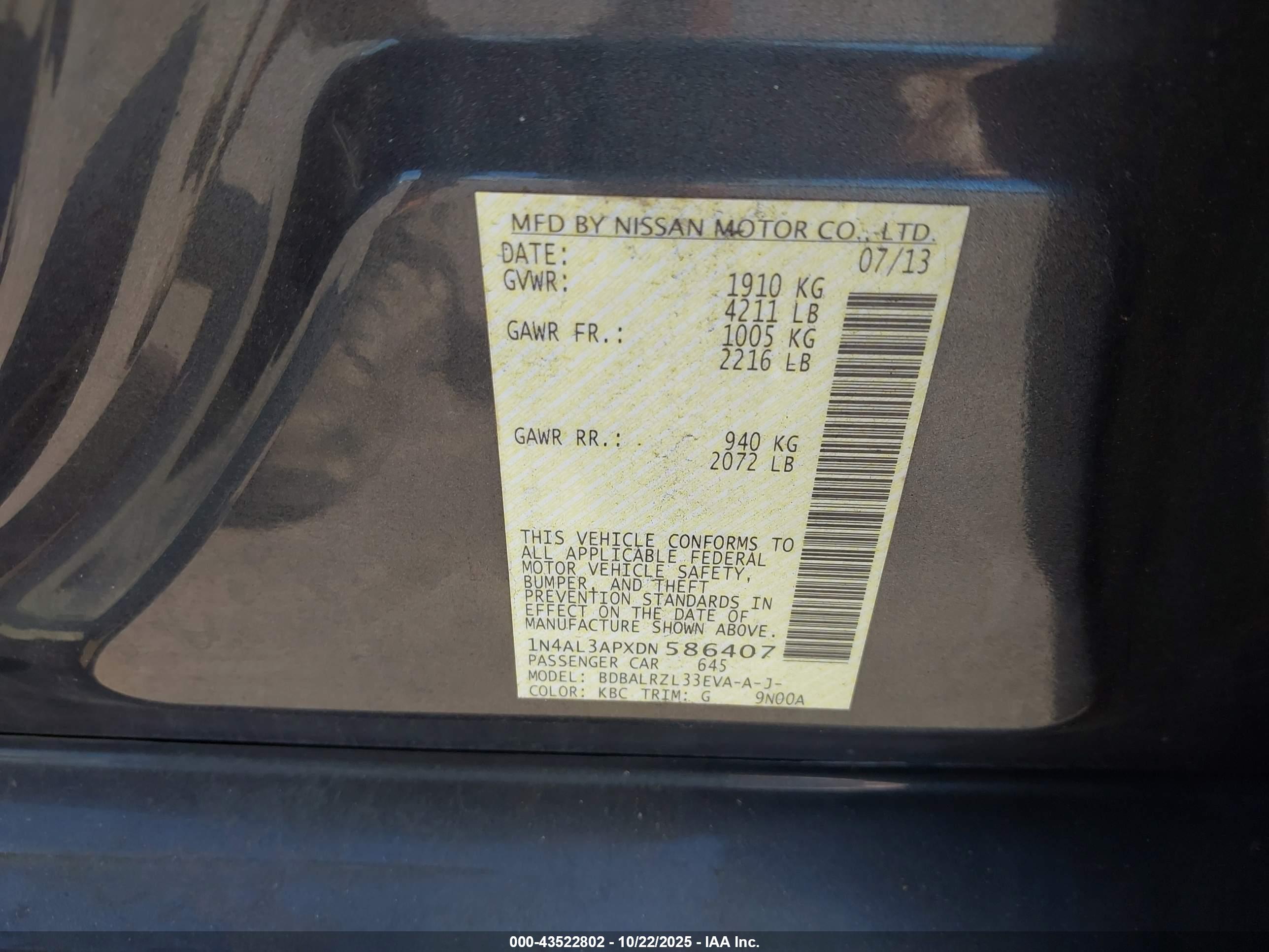 NISSAN ALTIMA image 9