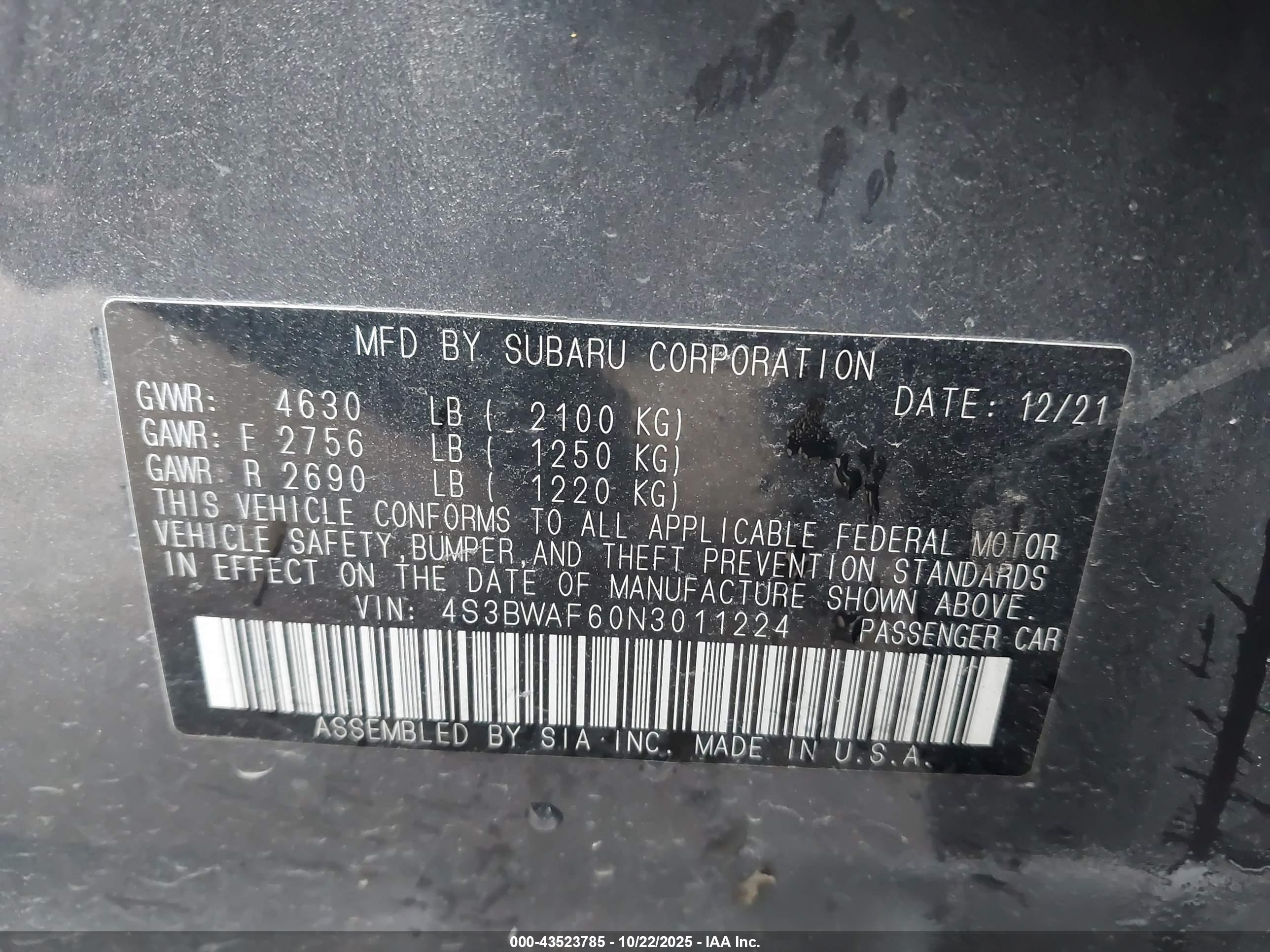 SUBARU LEGACY image 9