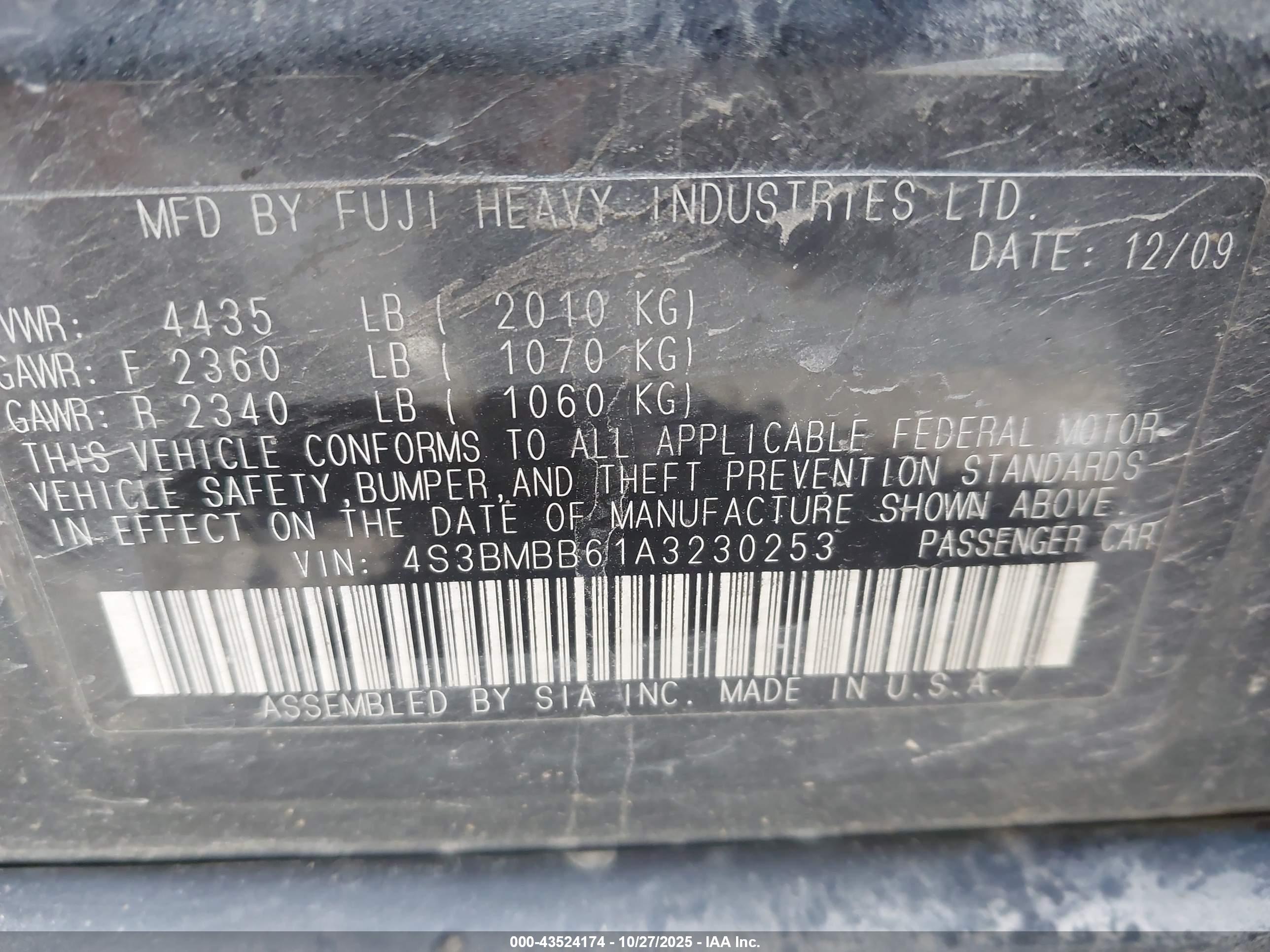 SUBARU LEGACY image 9