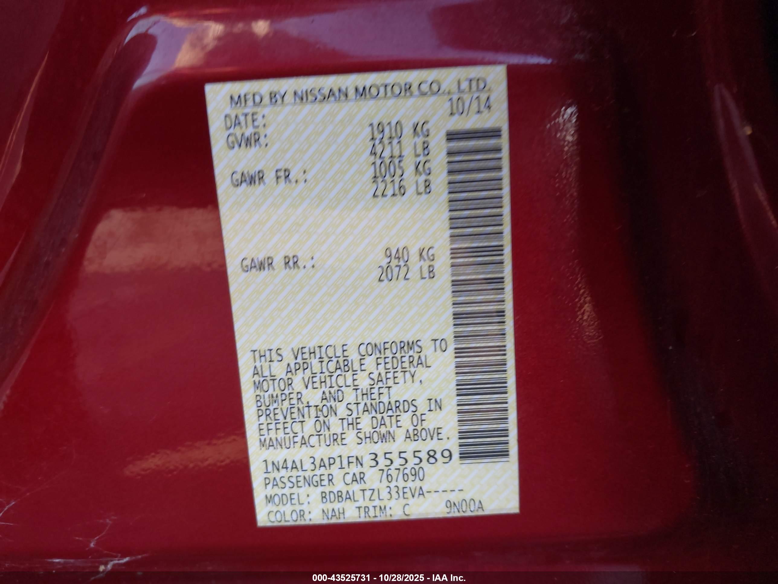 NISSAN ALTIMA image 9