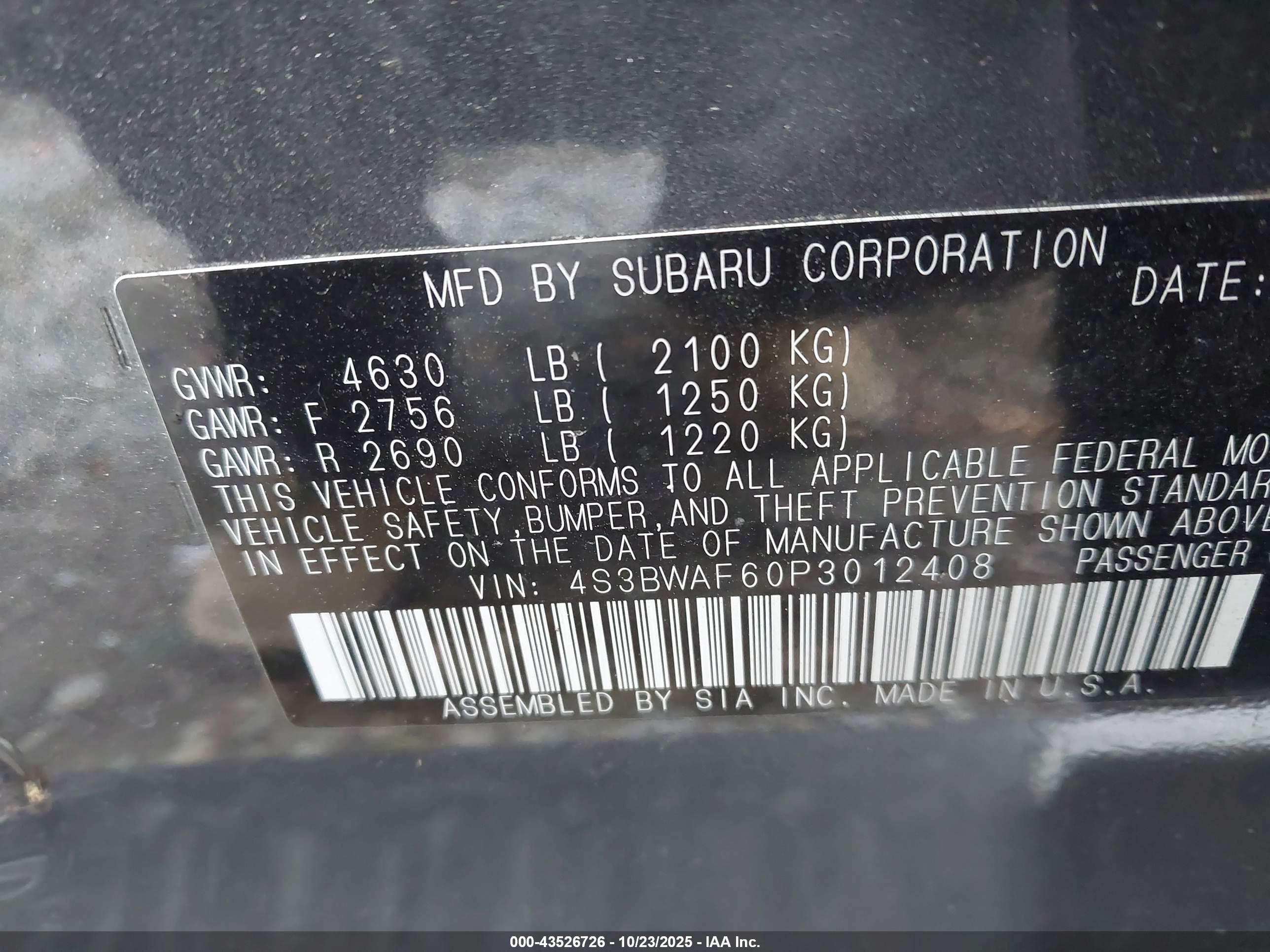 SUBARU LEGACY image 9