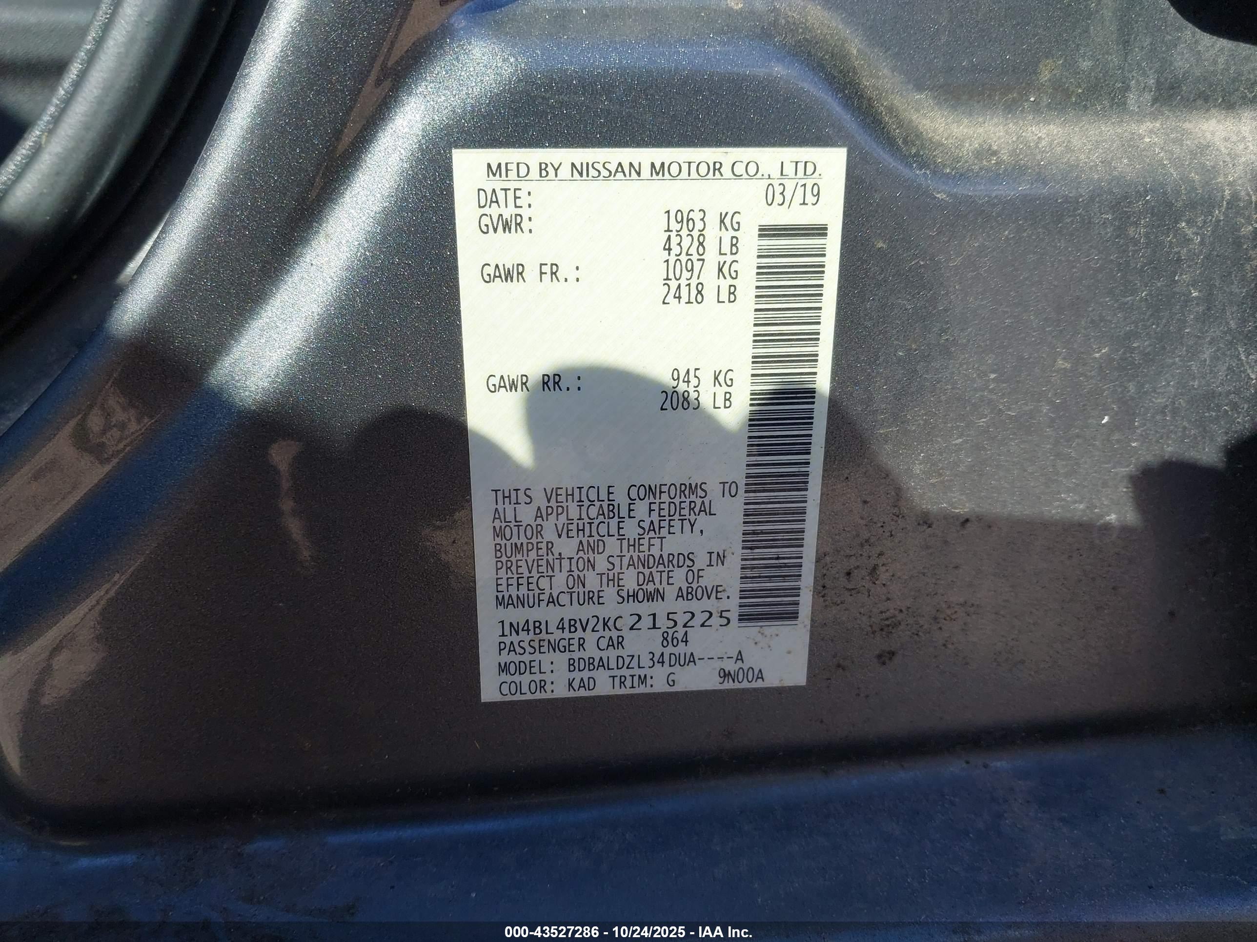NISSAN ALTIMA image 9