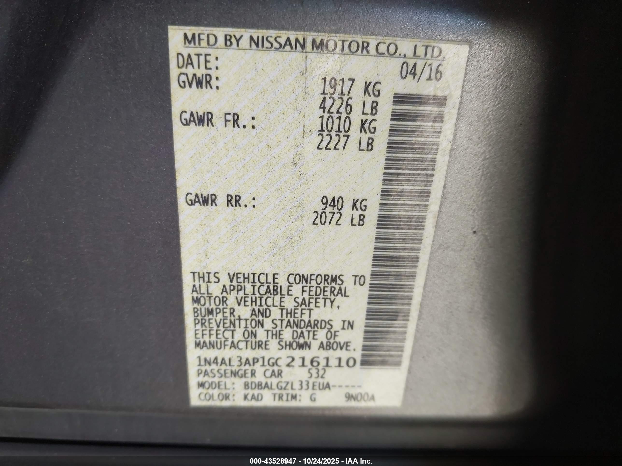 NISSAN ALTIMA image 9