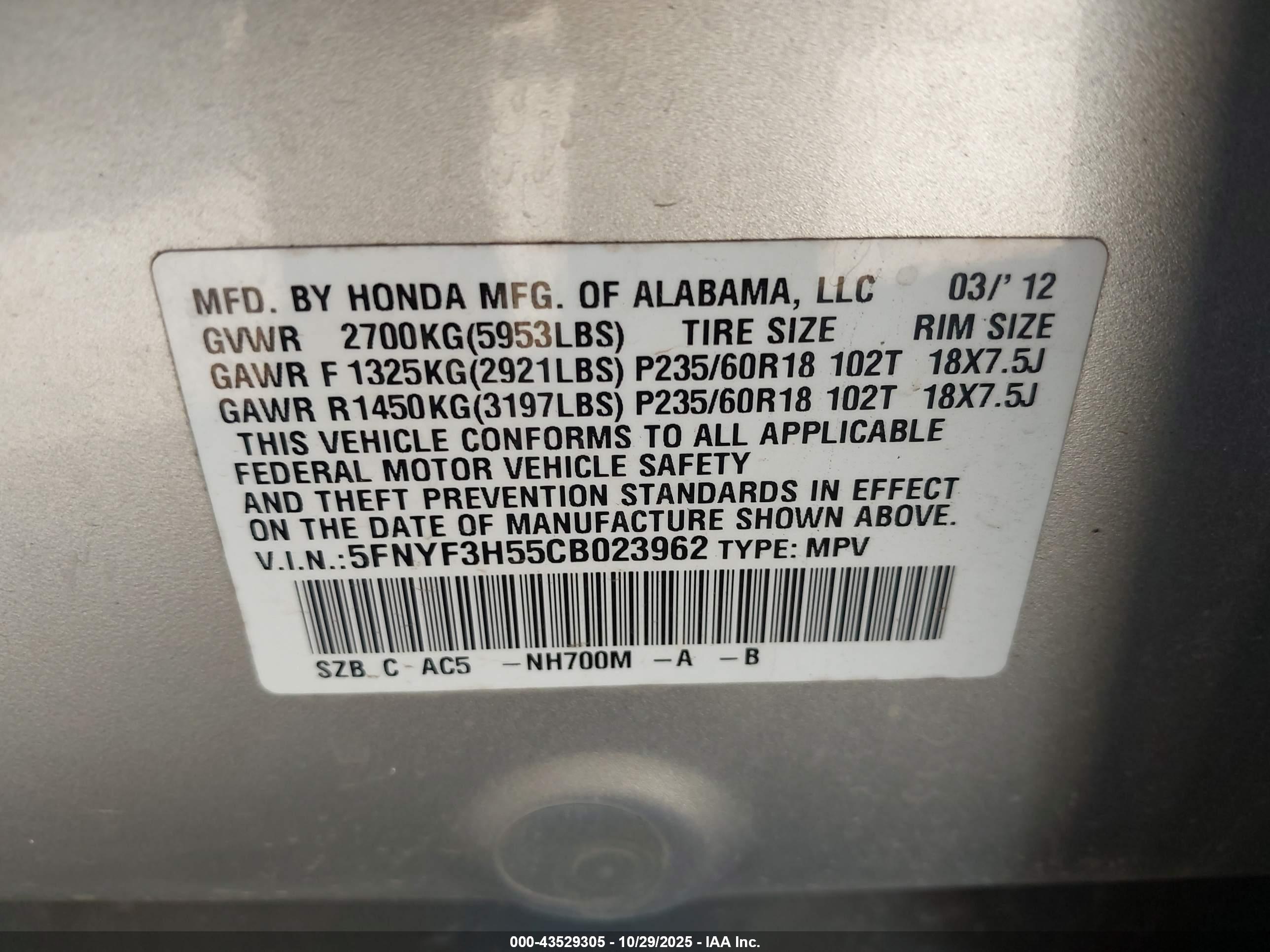 HONDA PILOT image 9