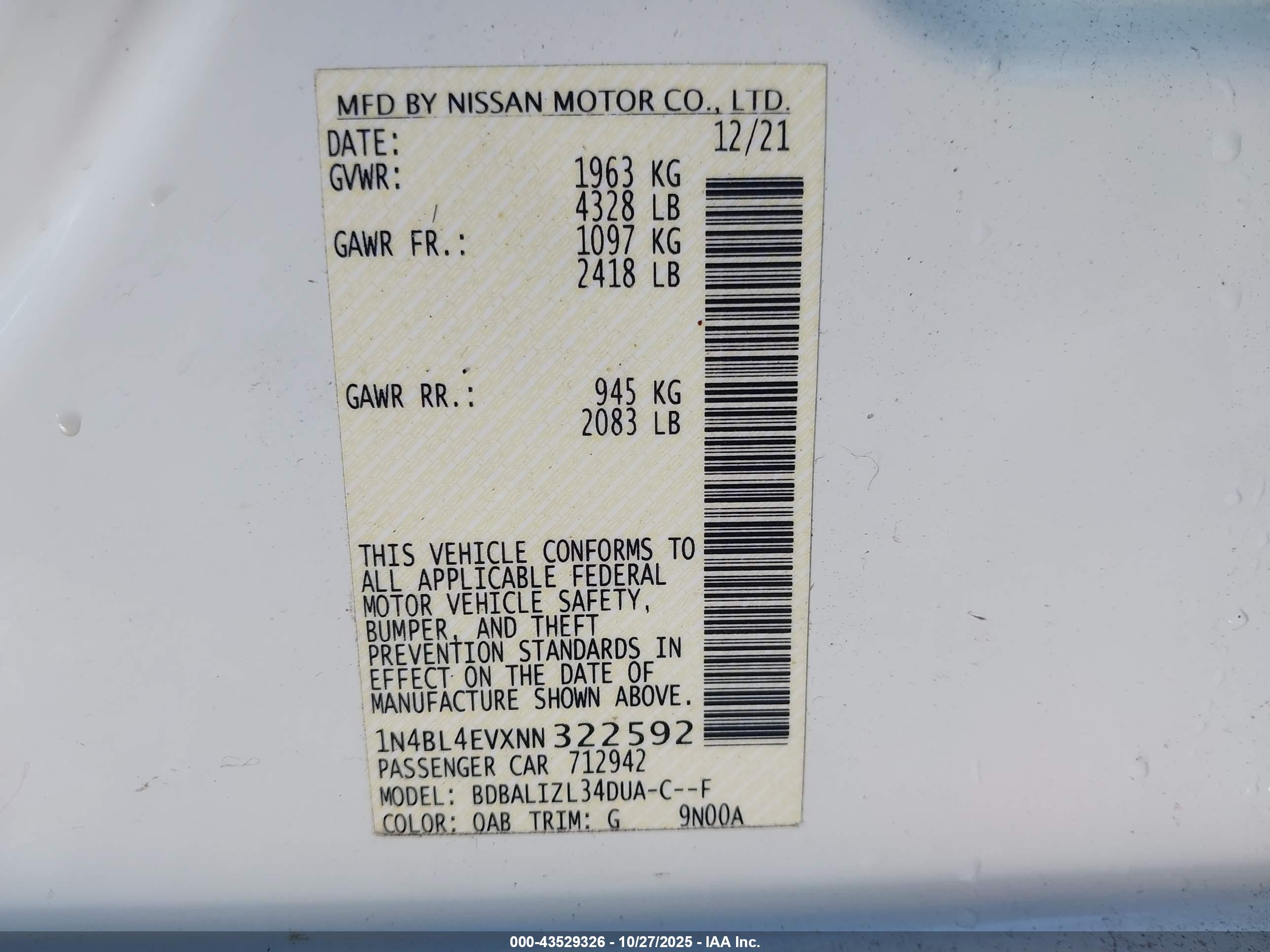 NISSAN ALTIMA image 9