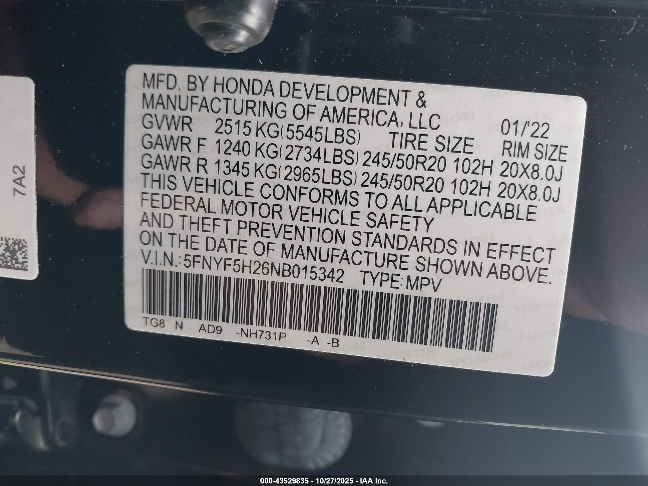 HONDA PILOT image 9