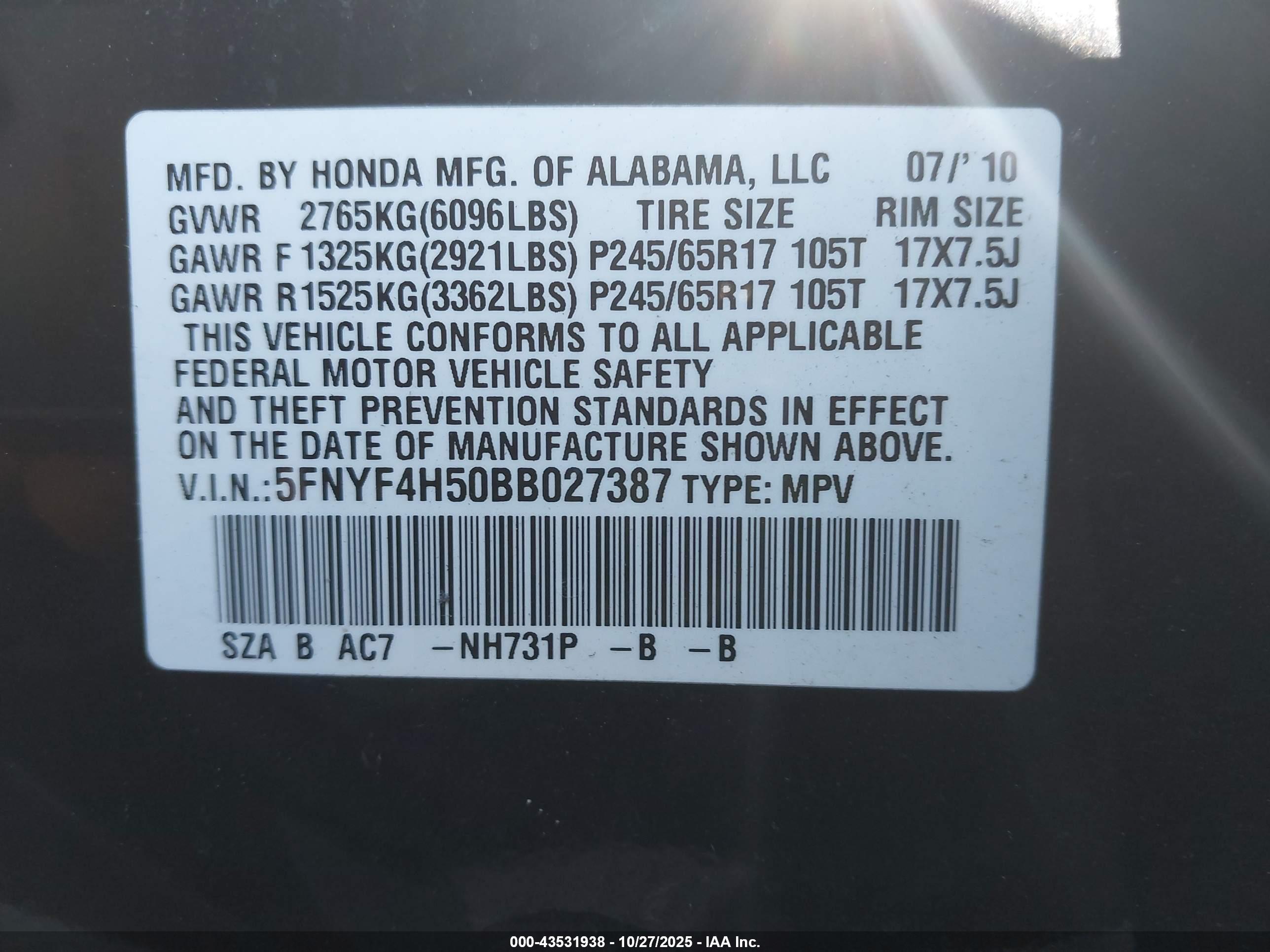 HONDA PILOT image 9
