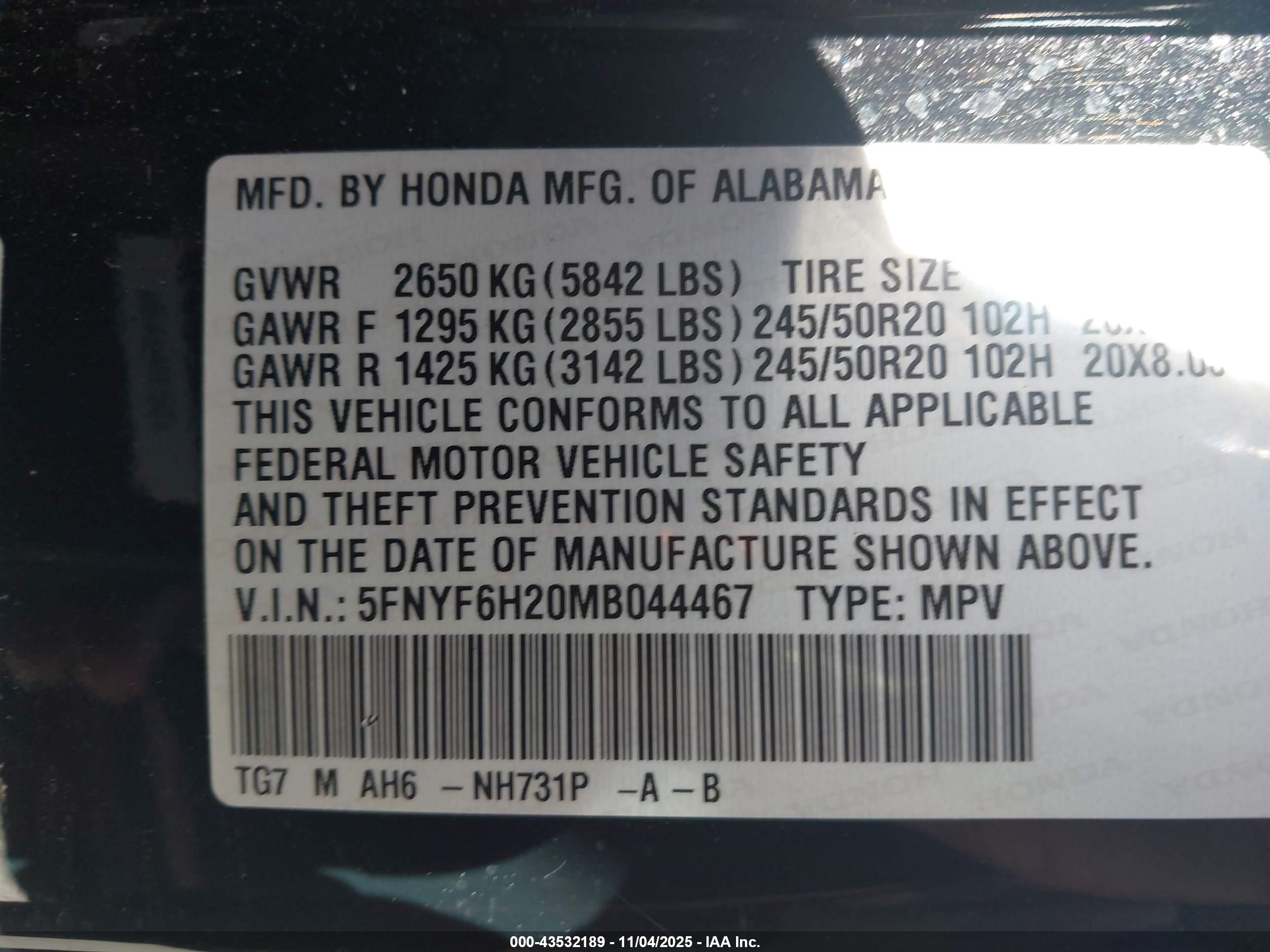 HONDA PILOT image 9