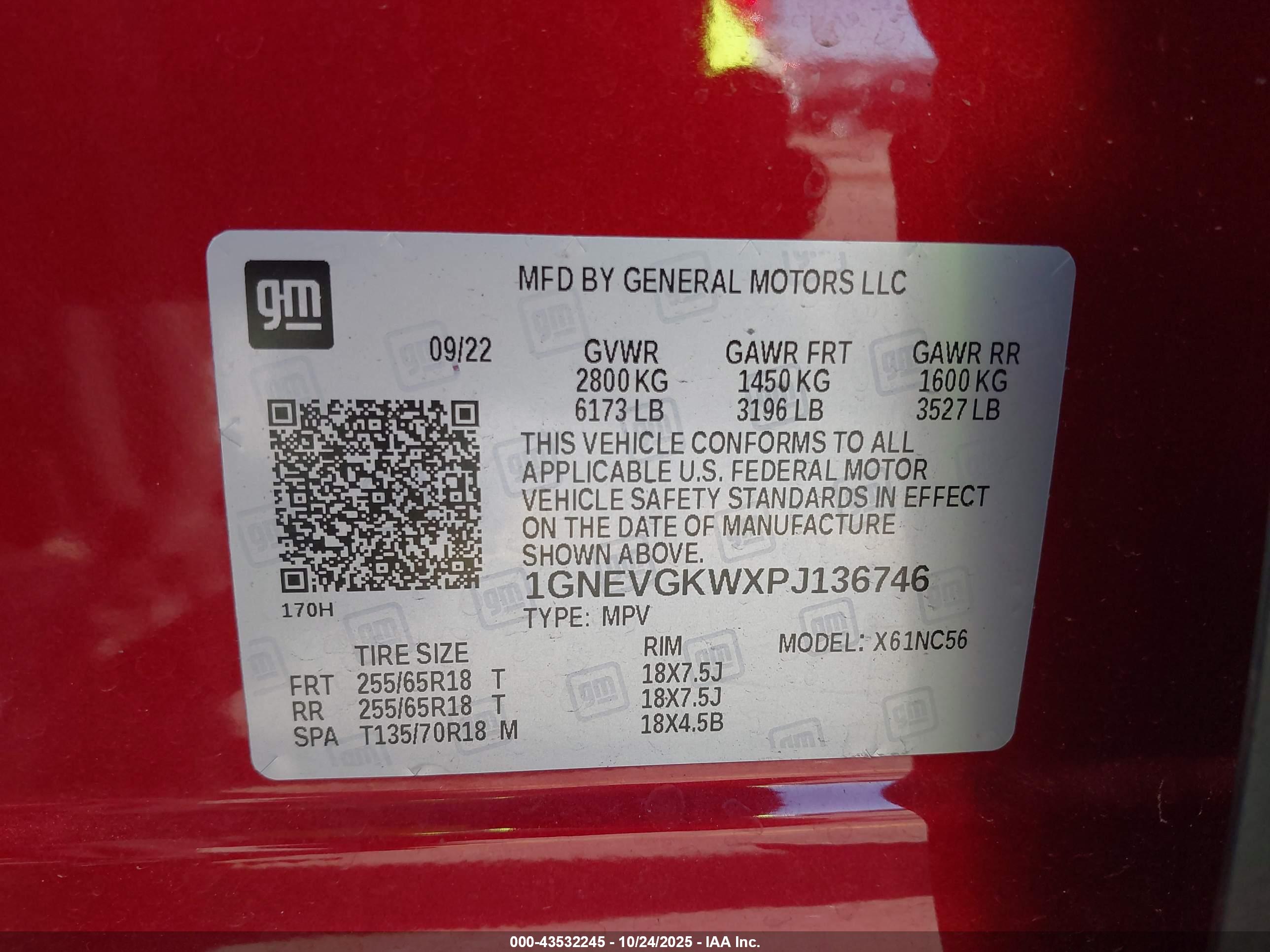CHEVROLET TRAVERSE image 9