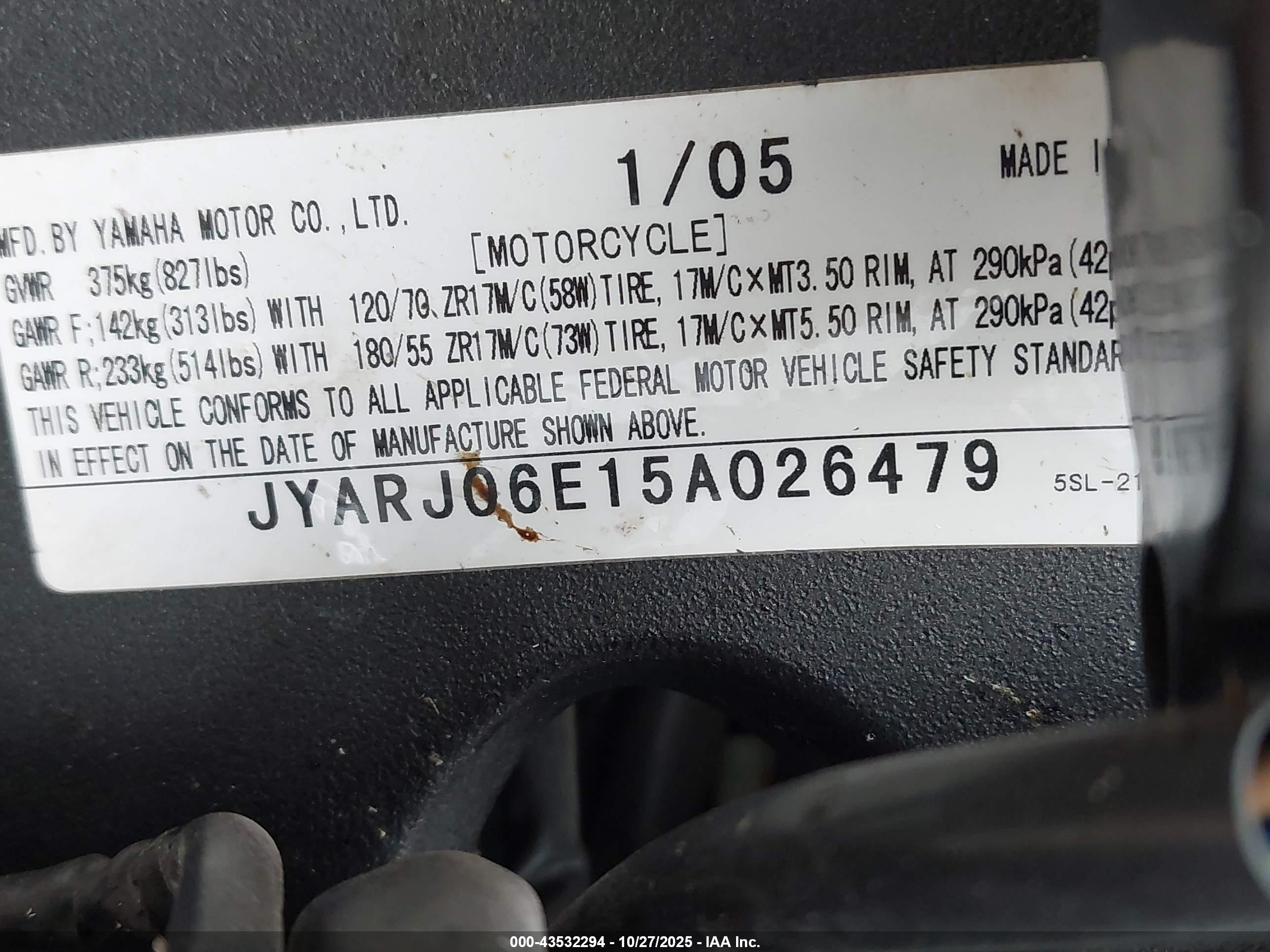 YAMAHA YZFR6 image 10