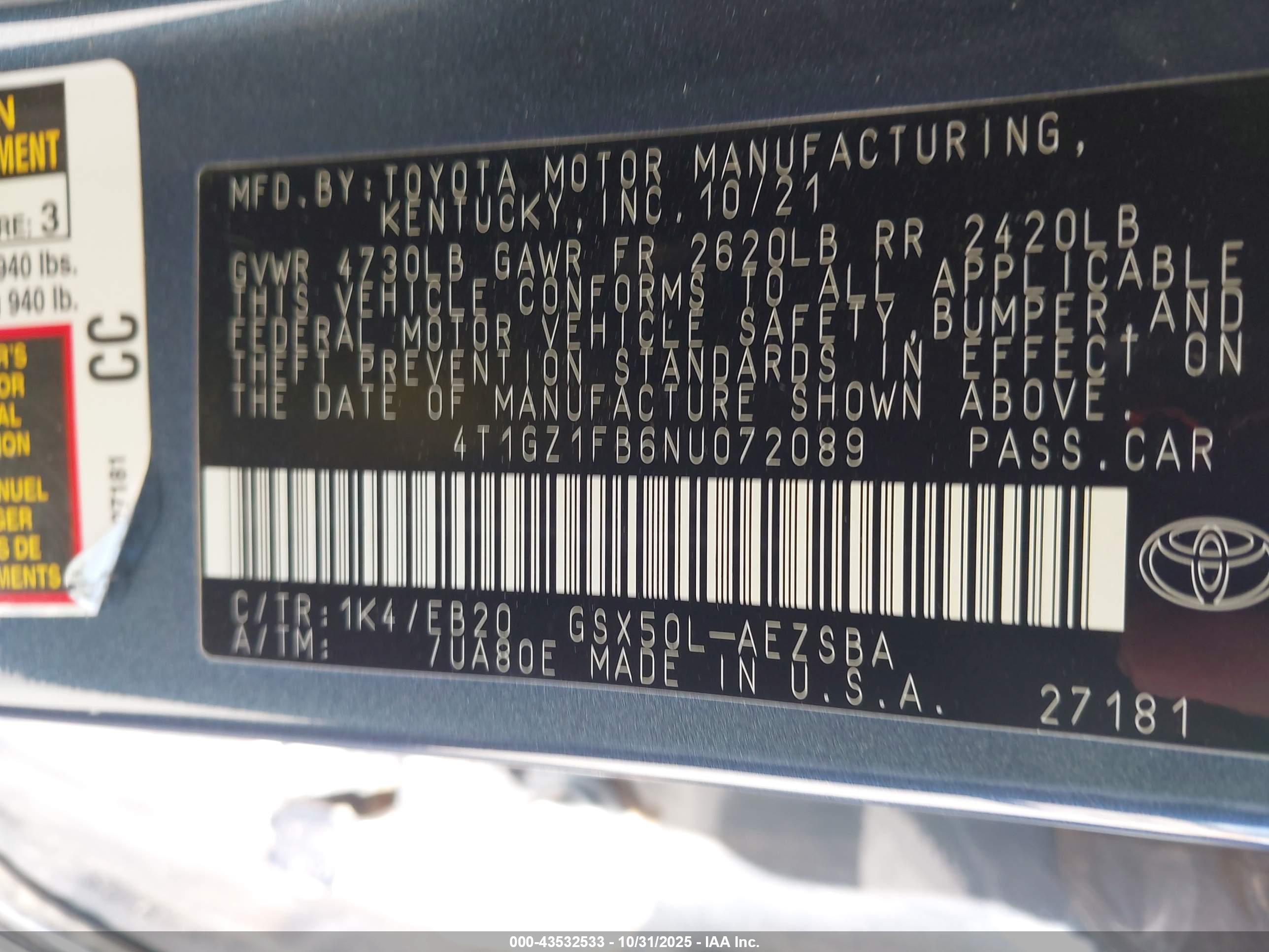 TOYOTA AVALON image 9