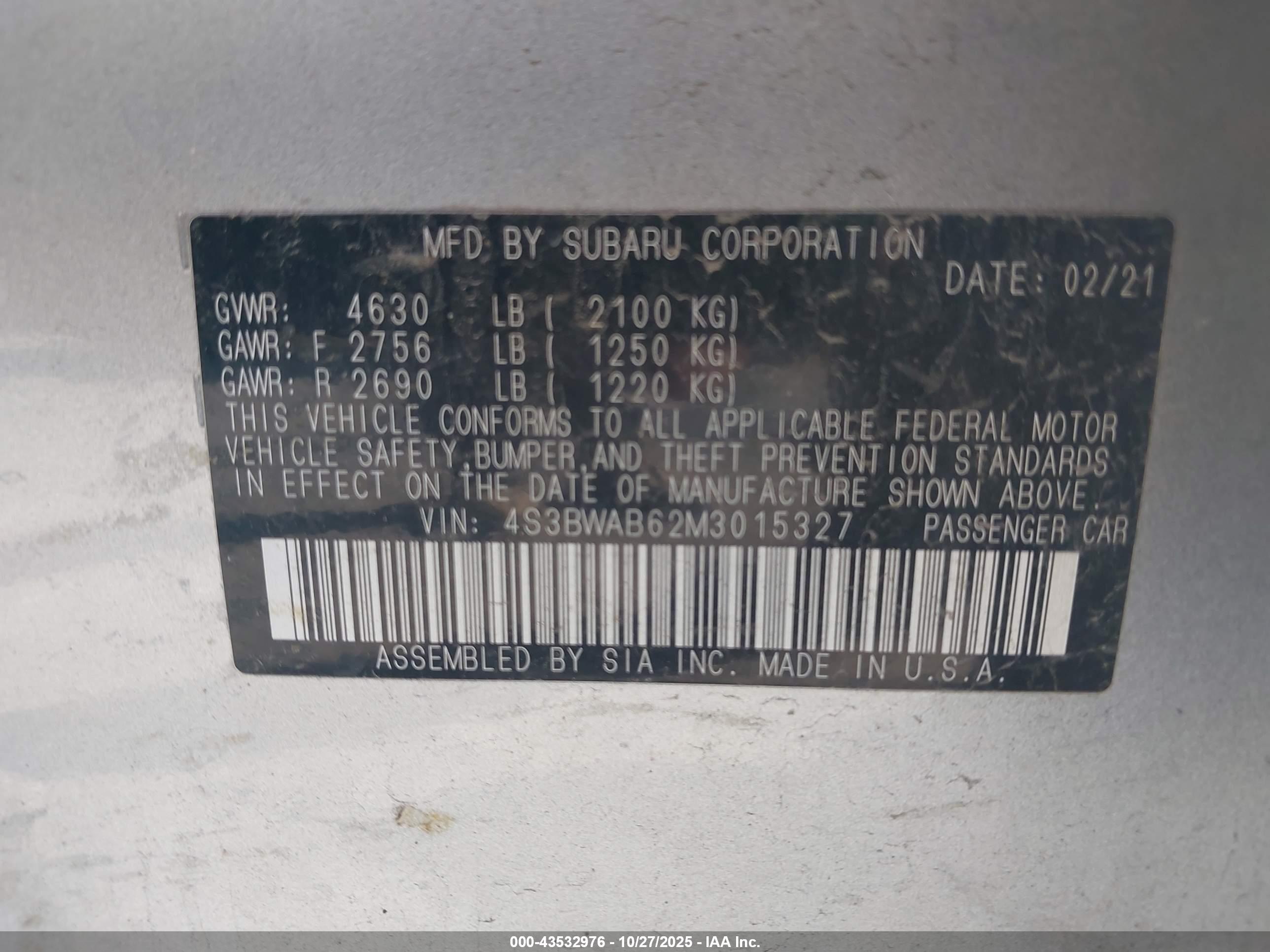 SUBARU LEGACY image 9