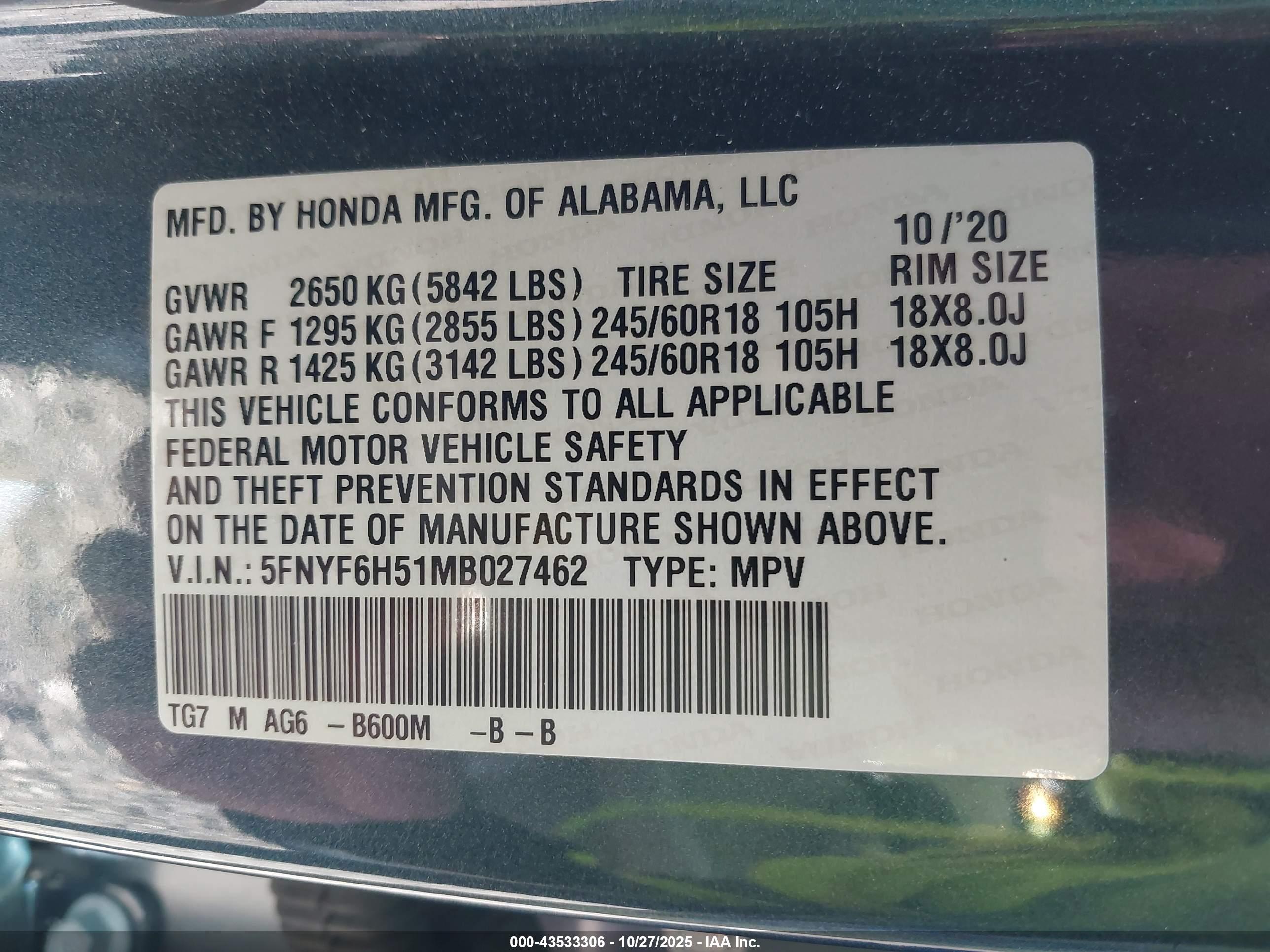 HONDA PILOT image 9