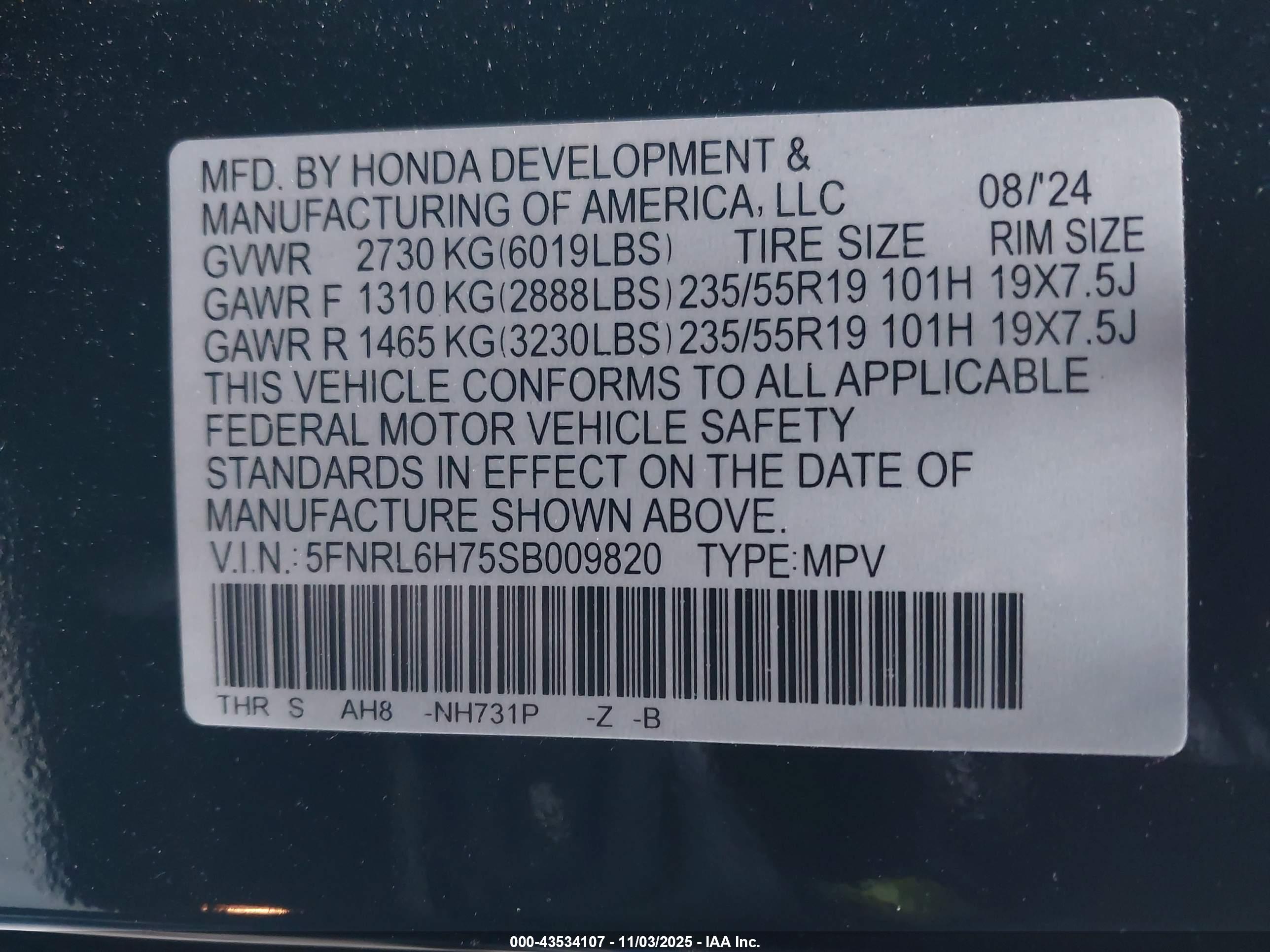 HONDA ODYSSEY image 9
