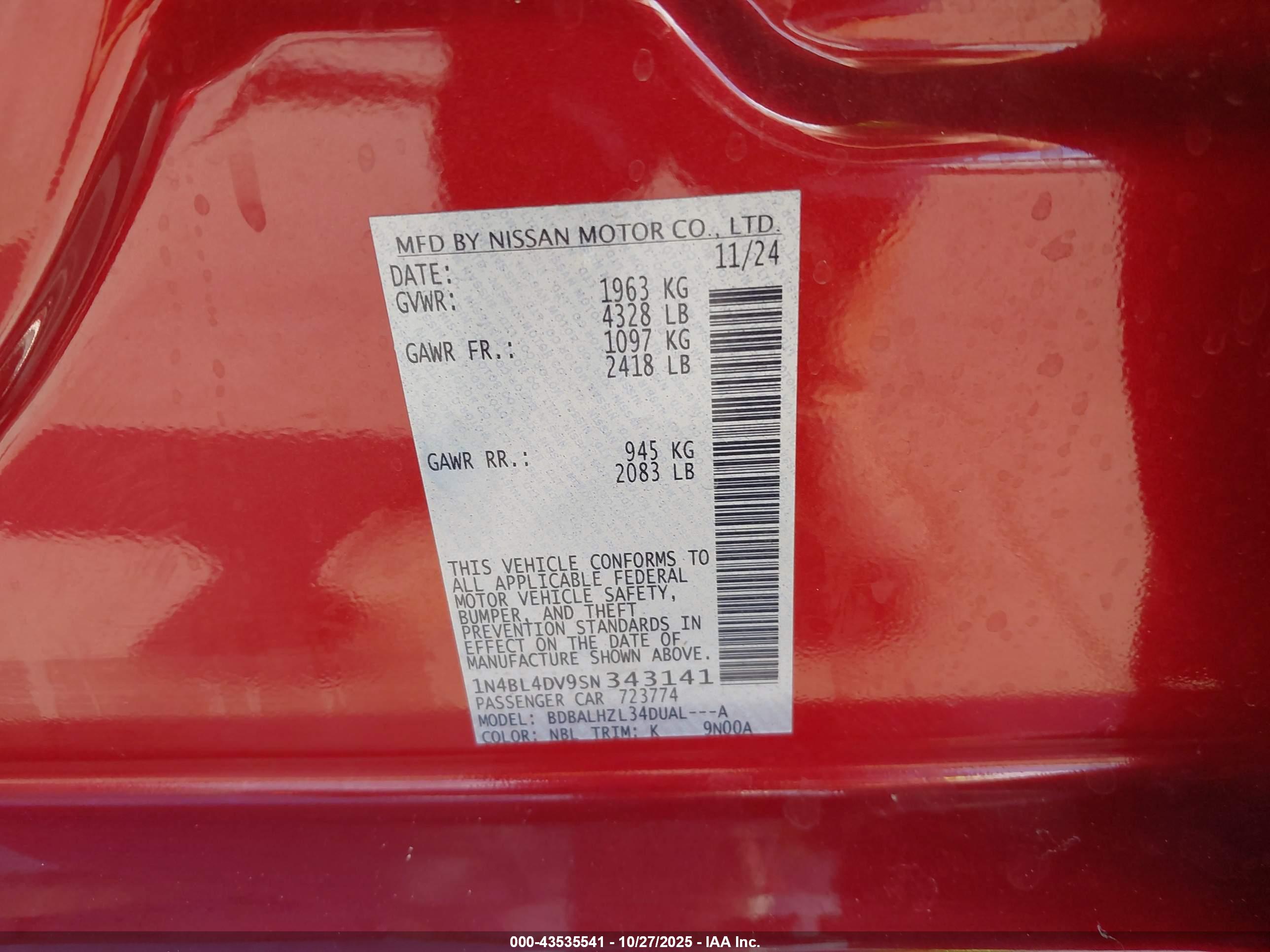 NISSAN ALTIMA image 9