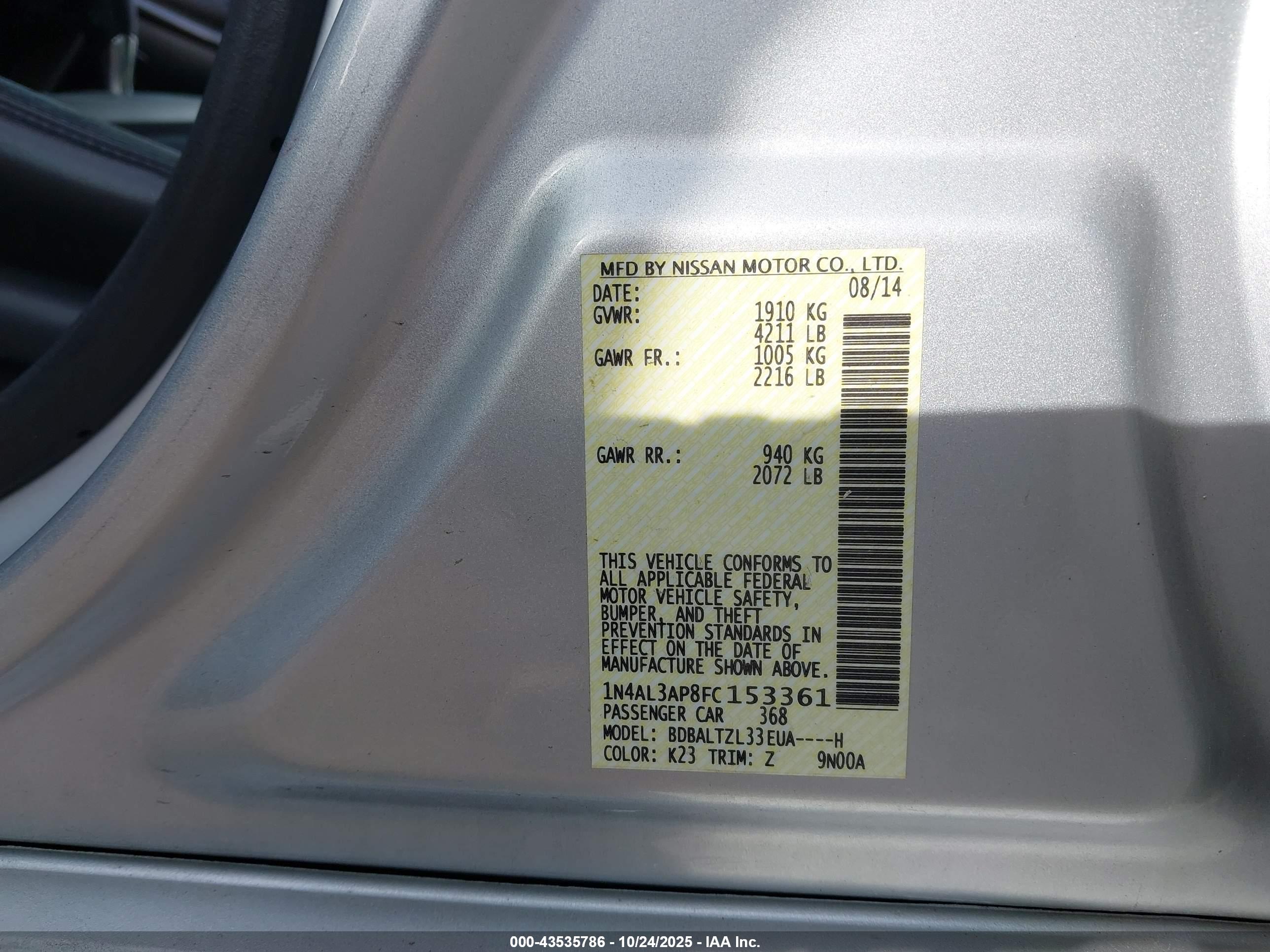 NISSAN ALTIMA image 9