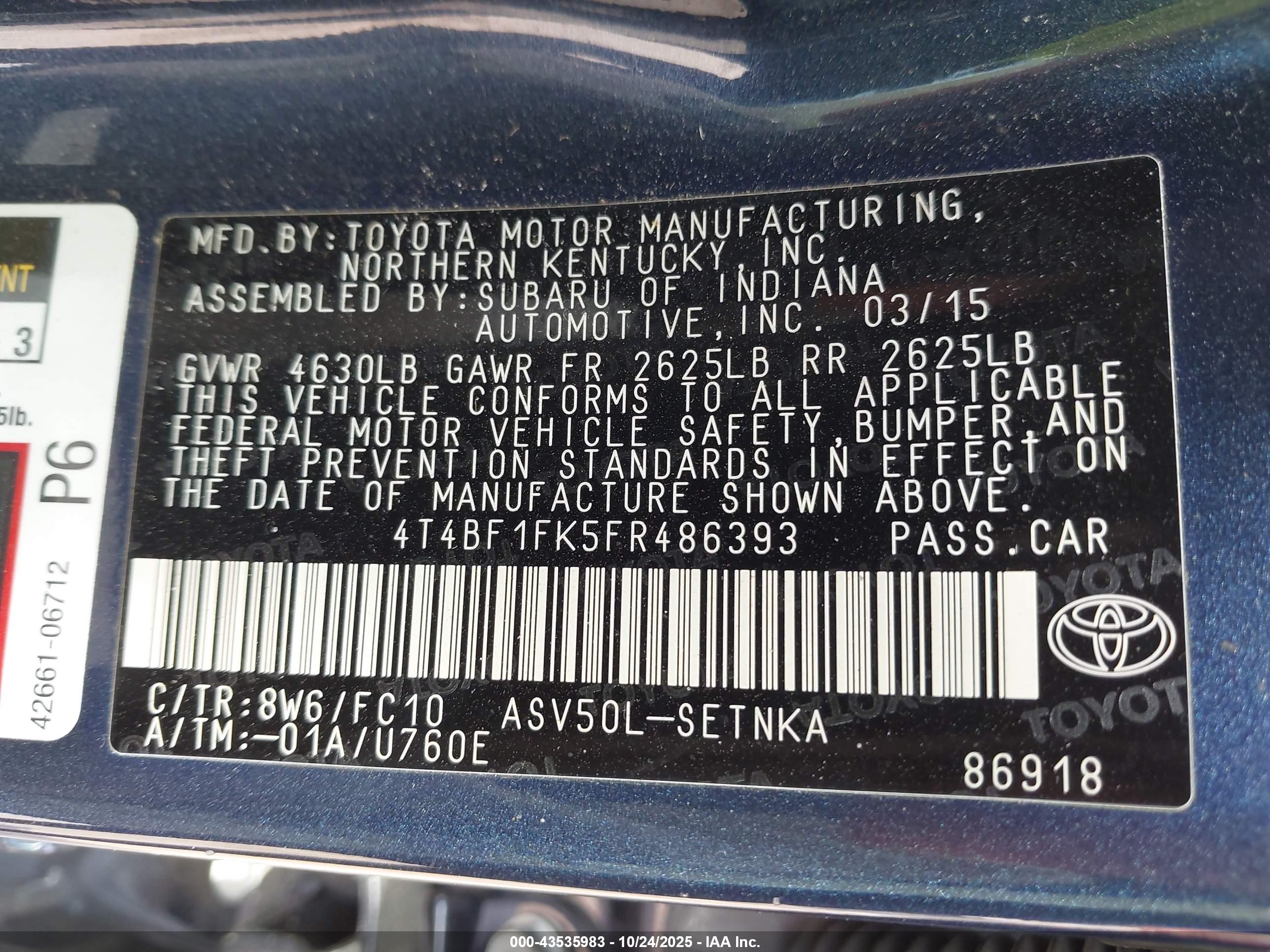TOYOTA CAMRY image 9