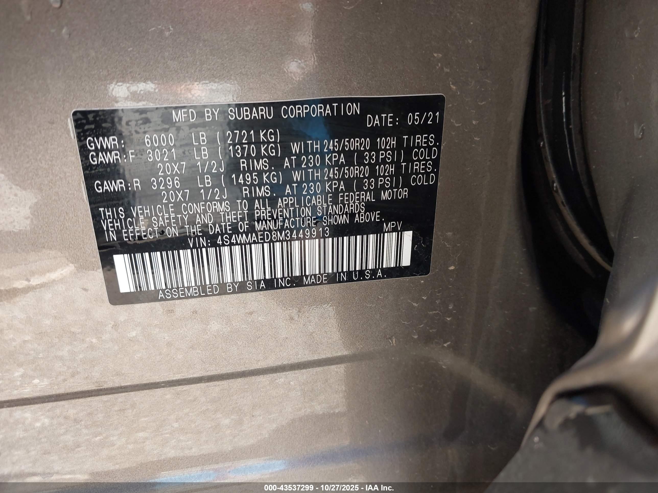 SUBARU ASCENT image 9