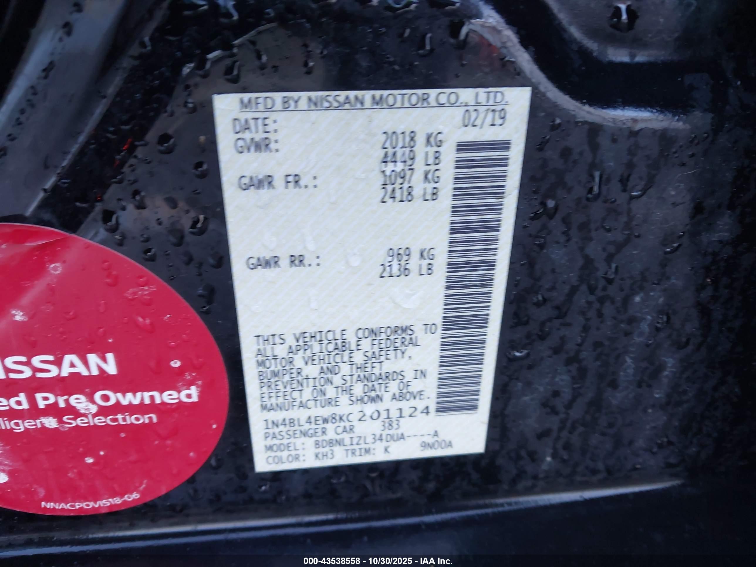 NISSAN ALTIMA image 9
