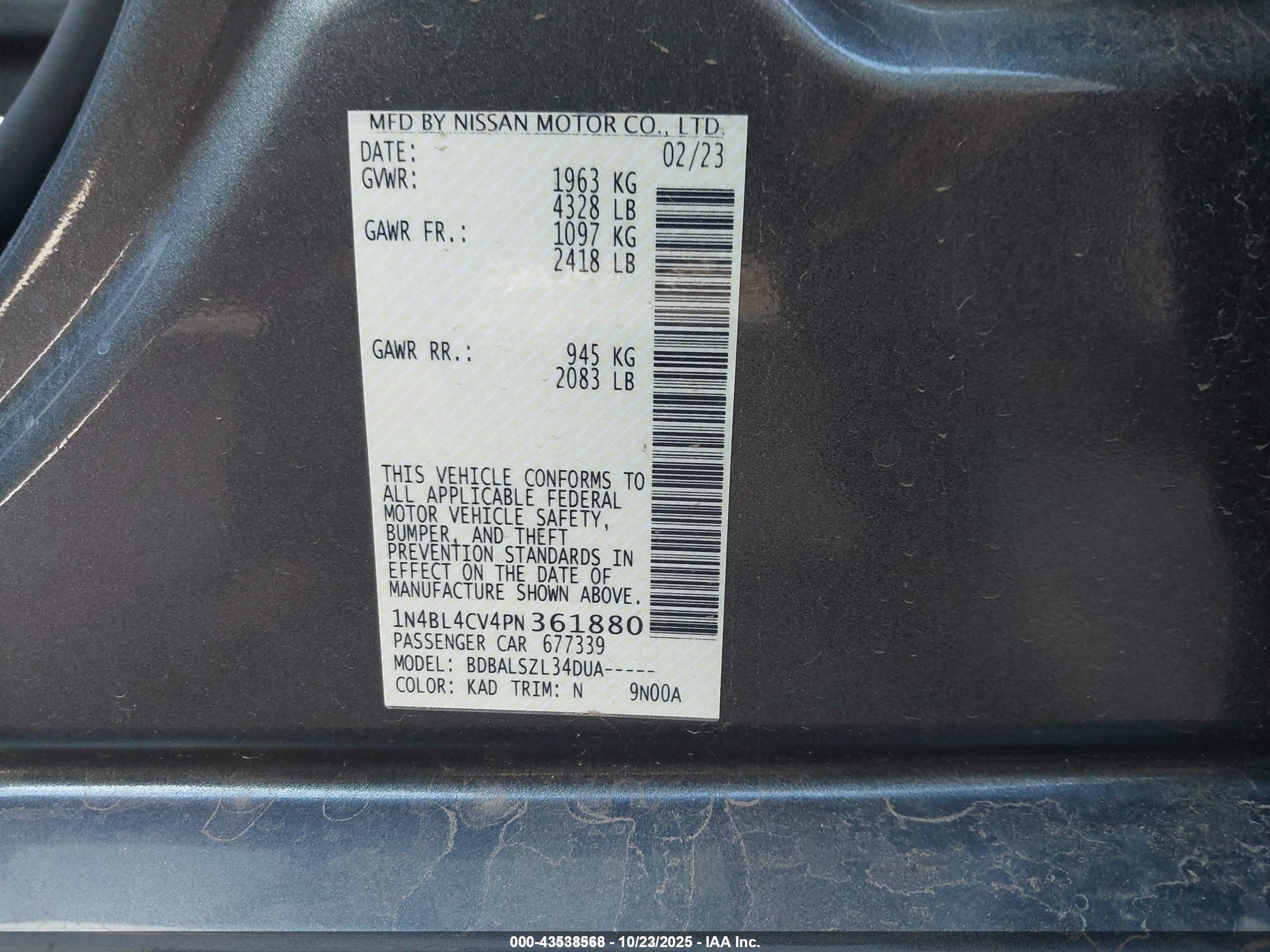 NISSAN ALTIMA image 9