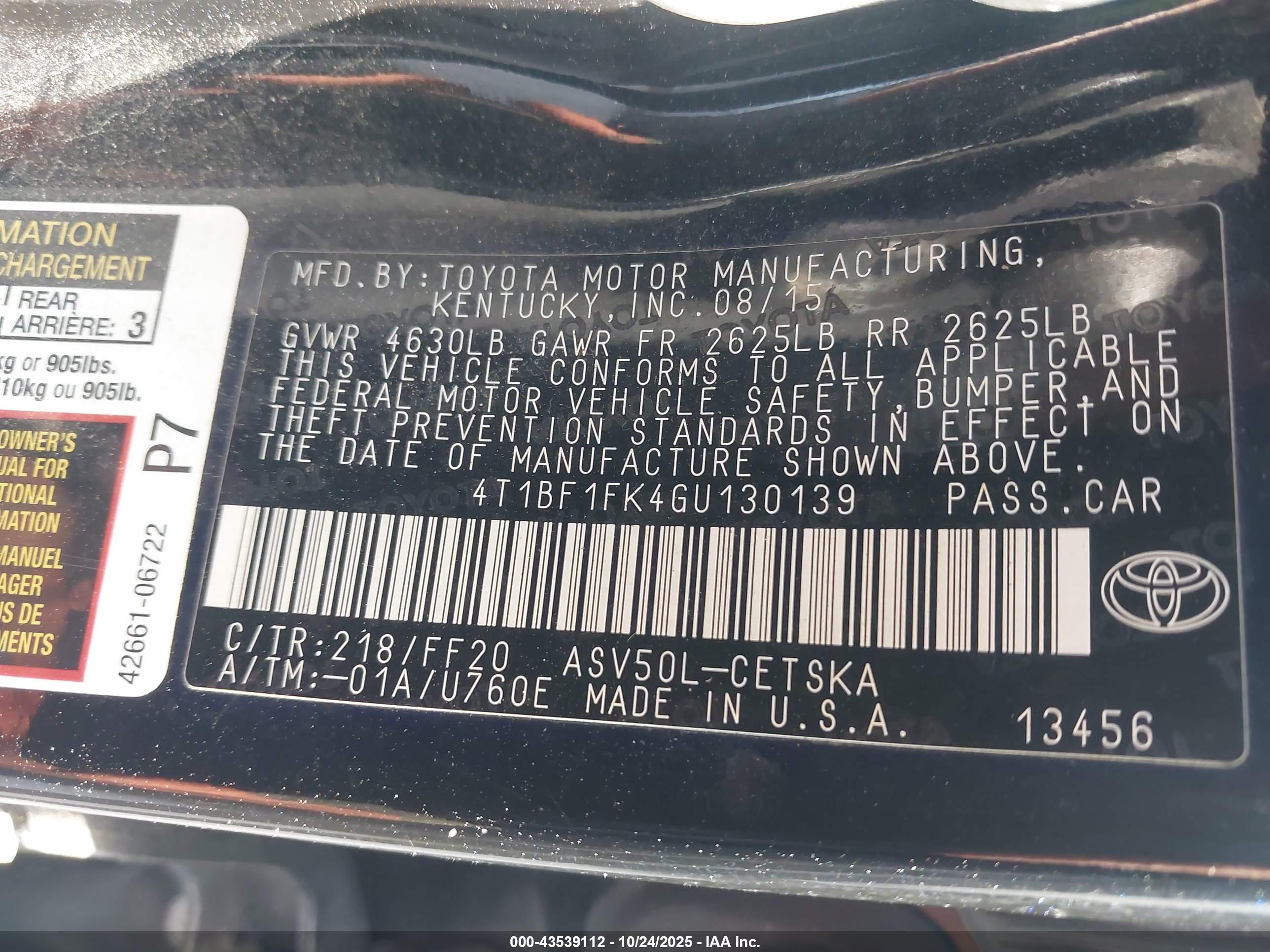 TOYOTA CAMRY image 9