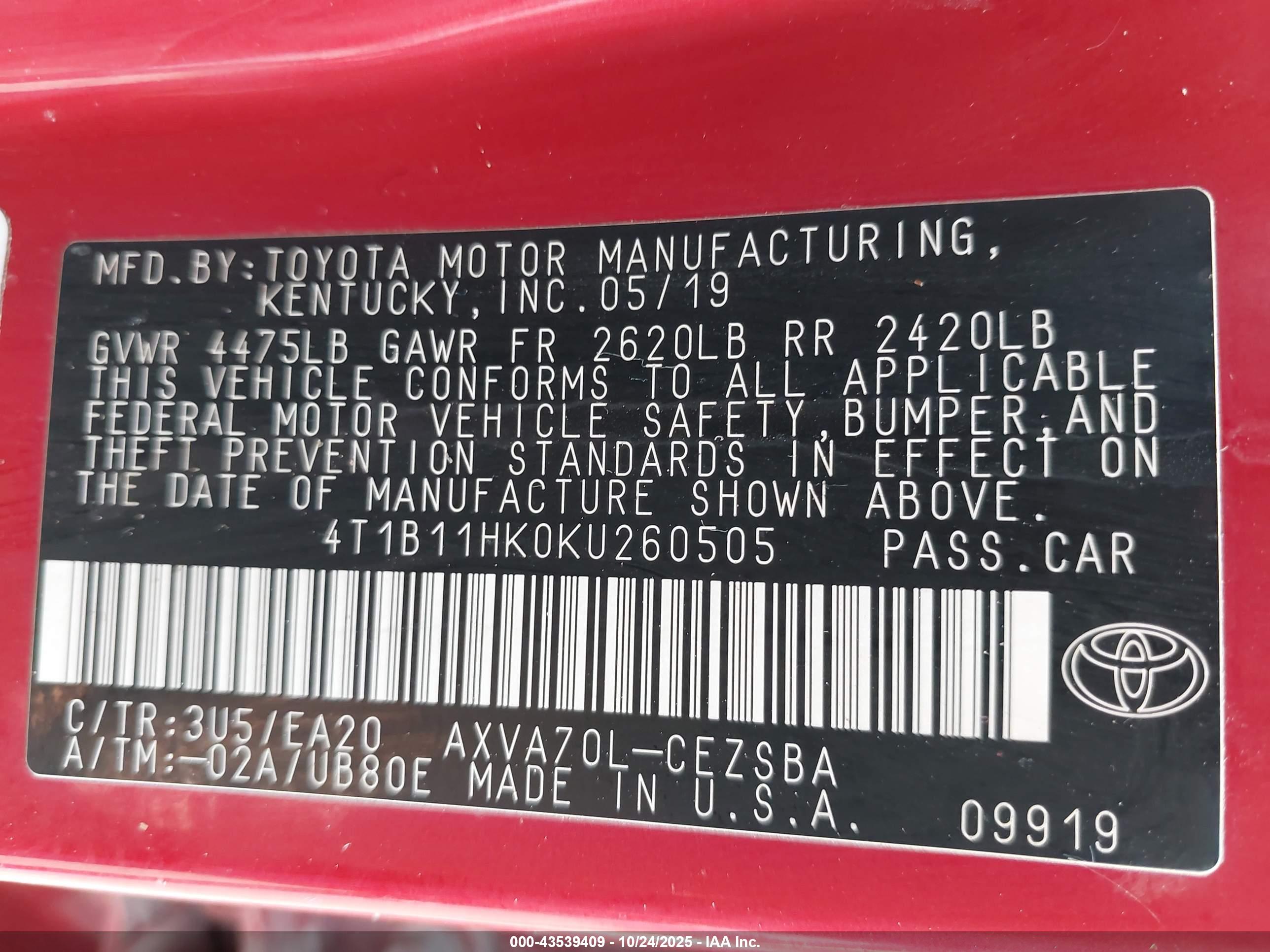 TOYOTA CAMRY image 9