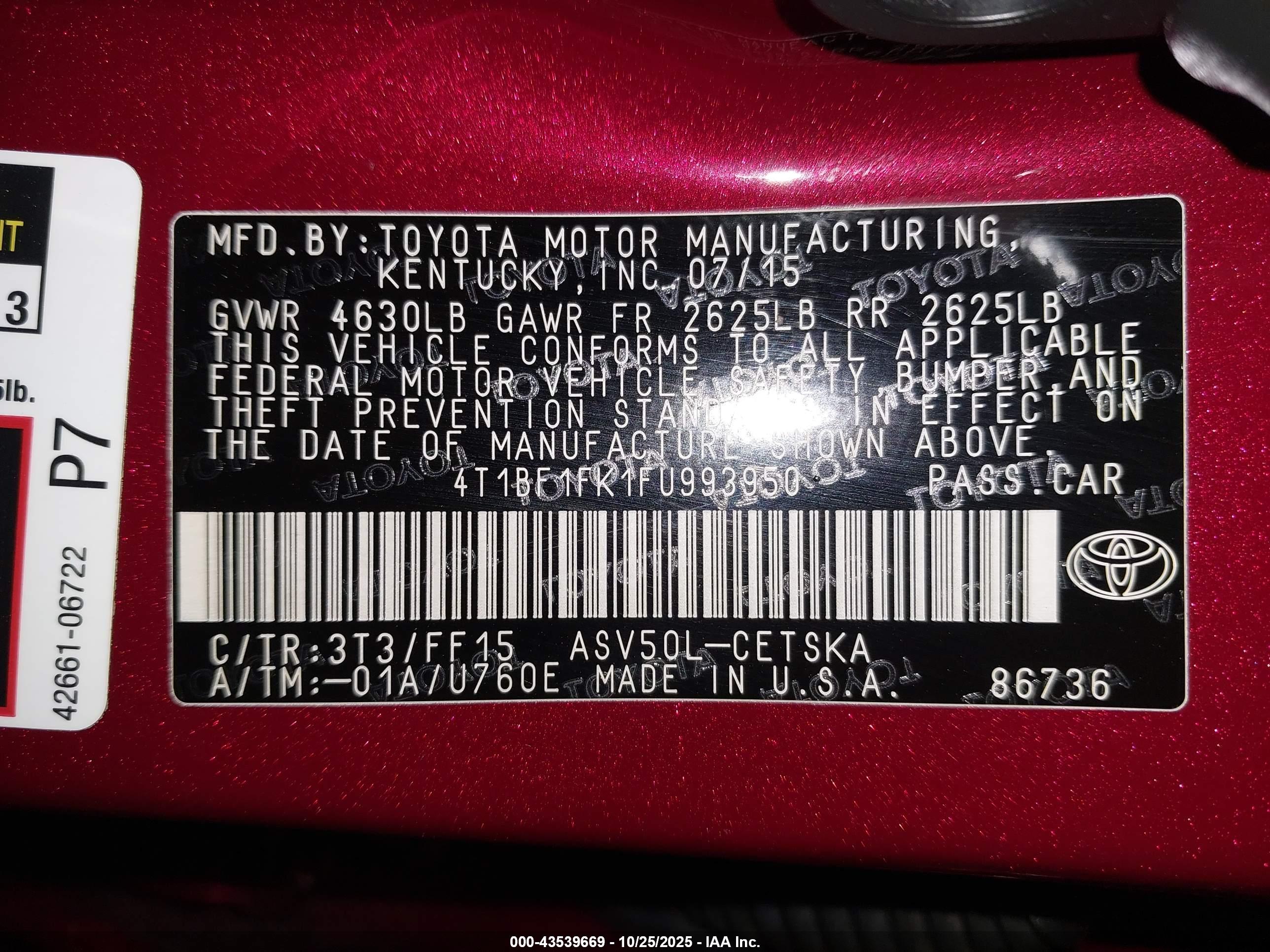 TOYOTA CAMRY image 9