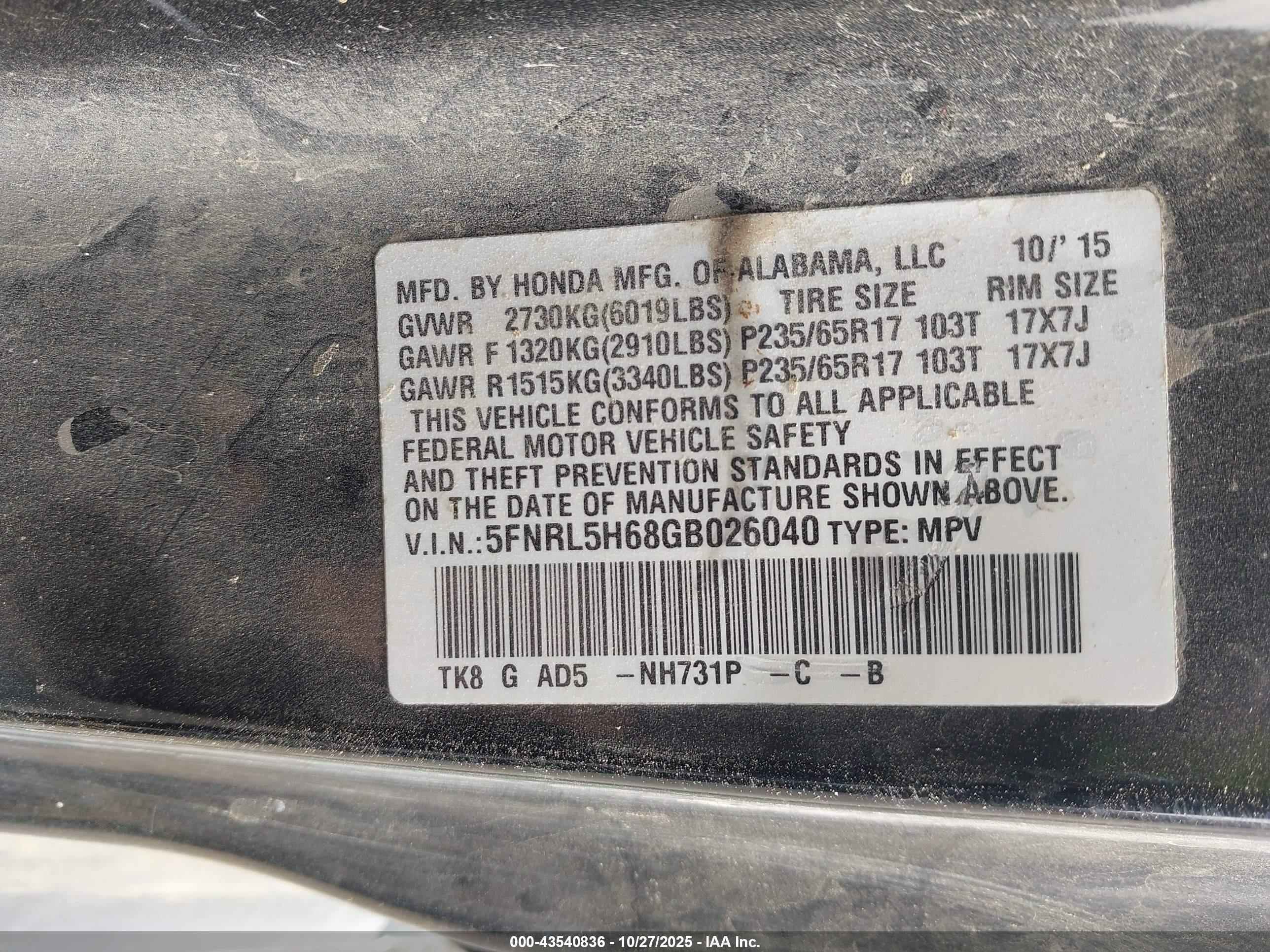HONDA ODYSSEY image 9