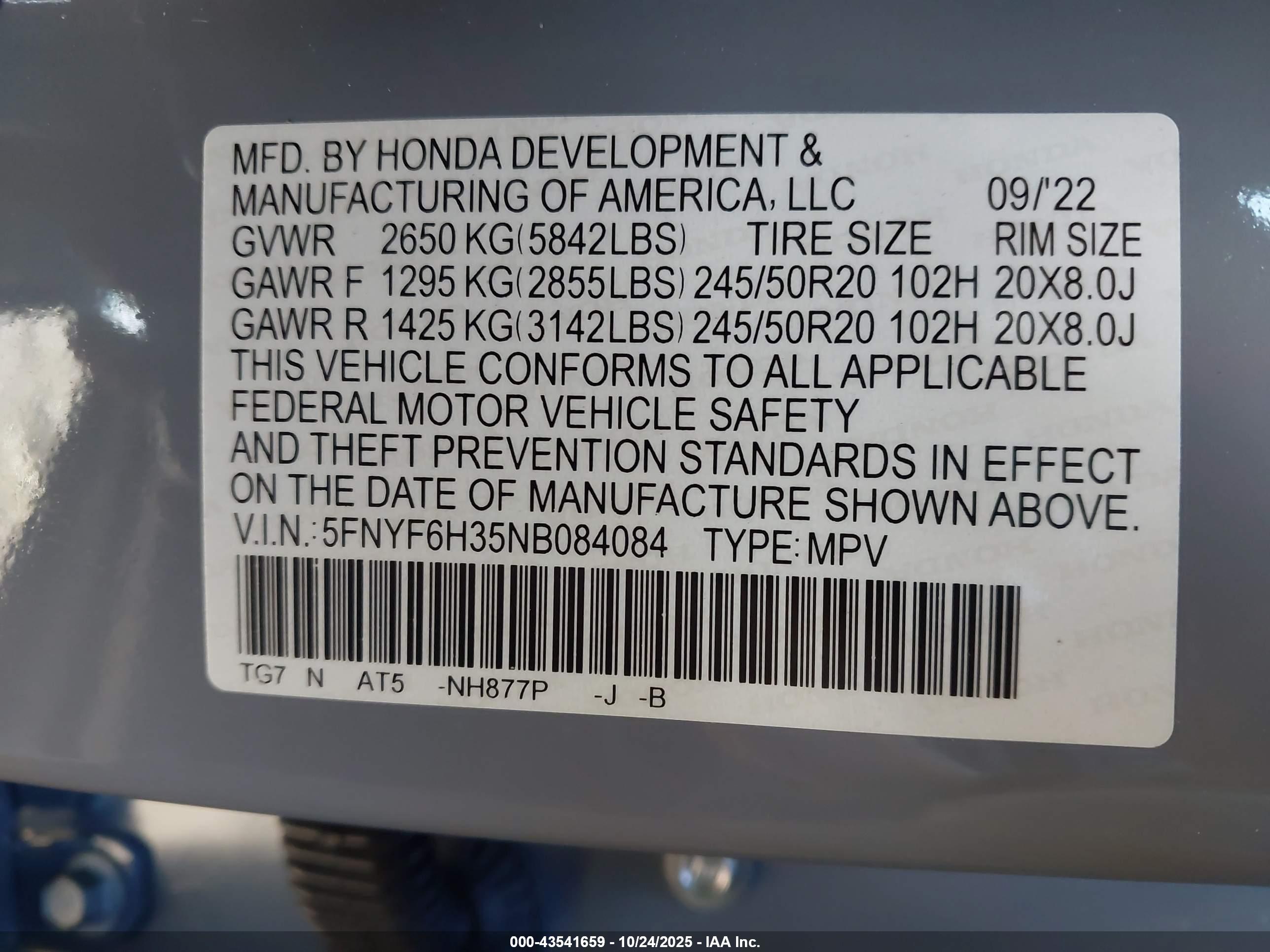 HONDA PILOT image 9