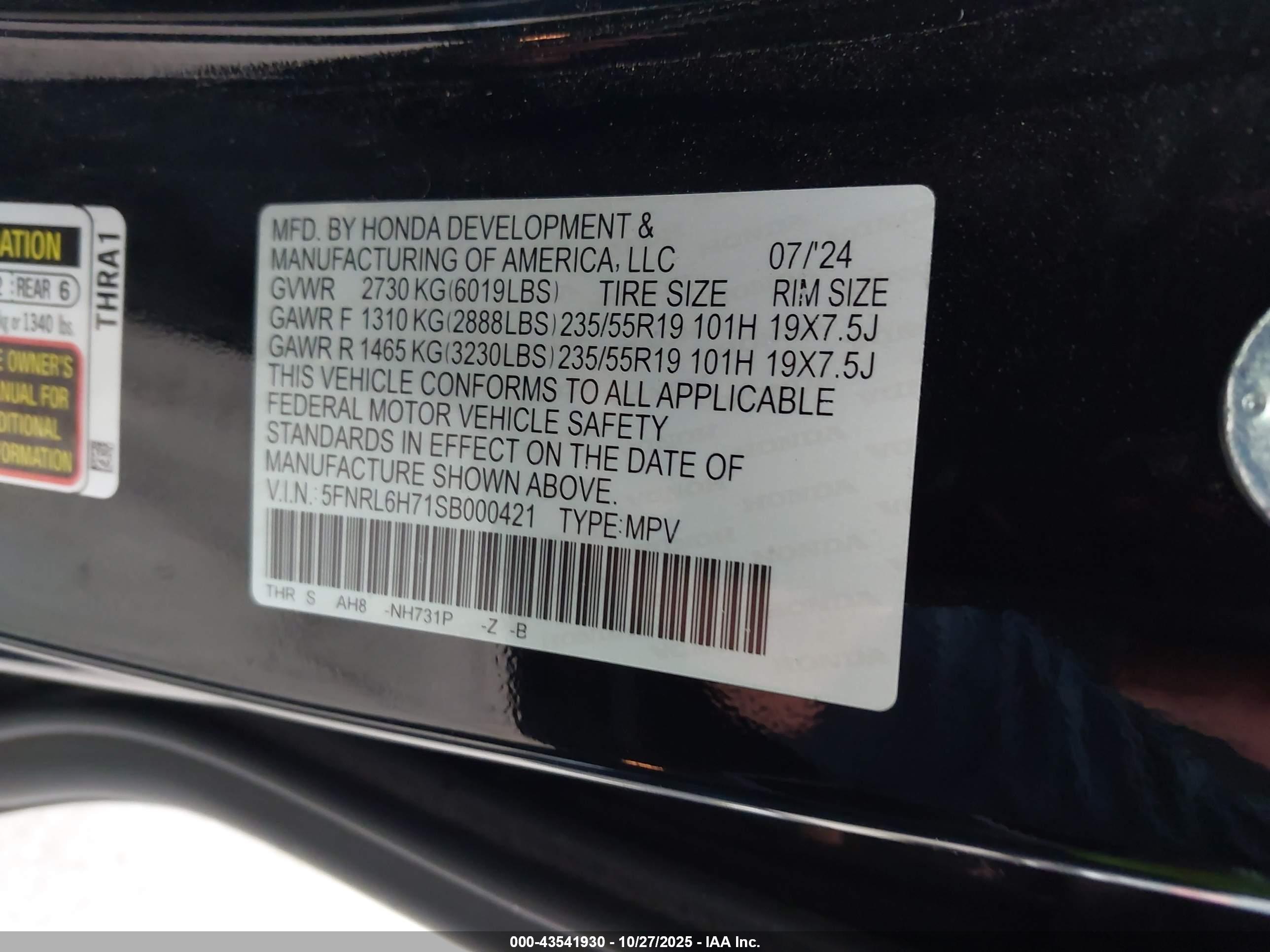 HONDA ODYSSEY image 9