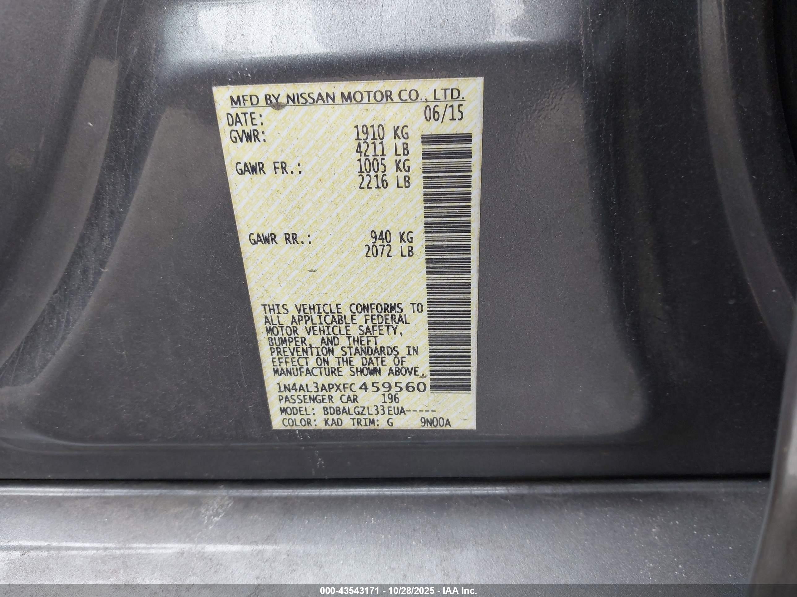 NISSAN ALTIMA image 9