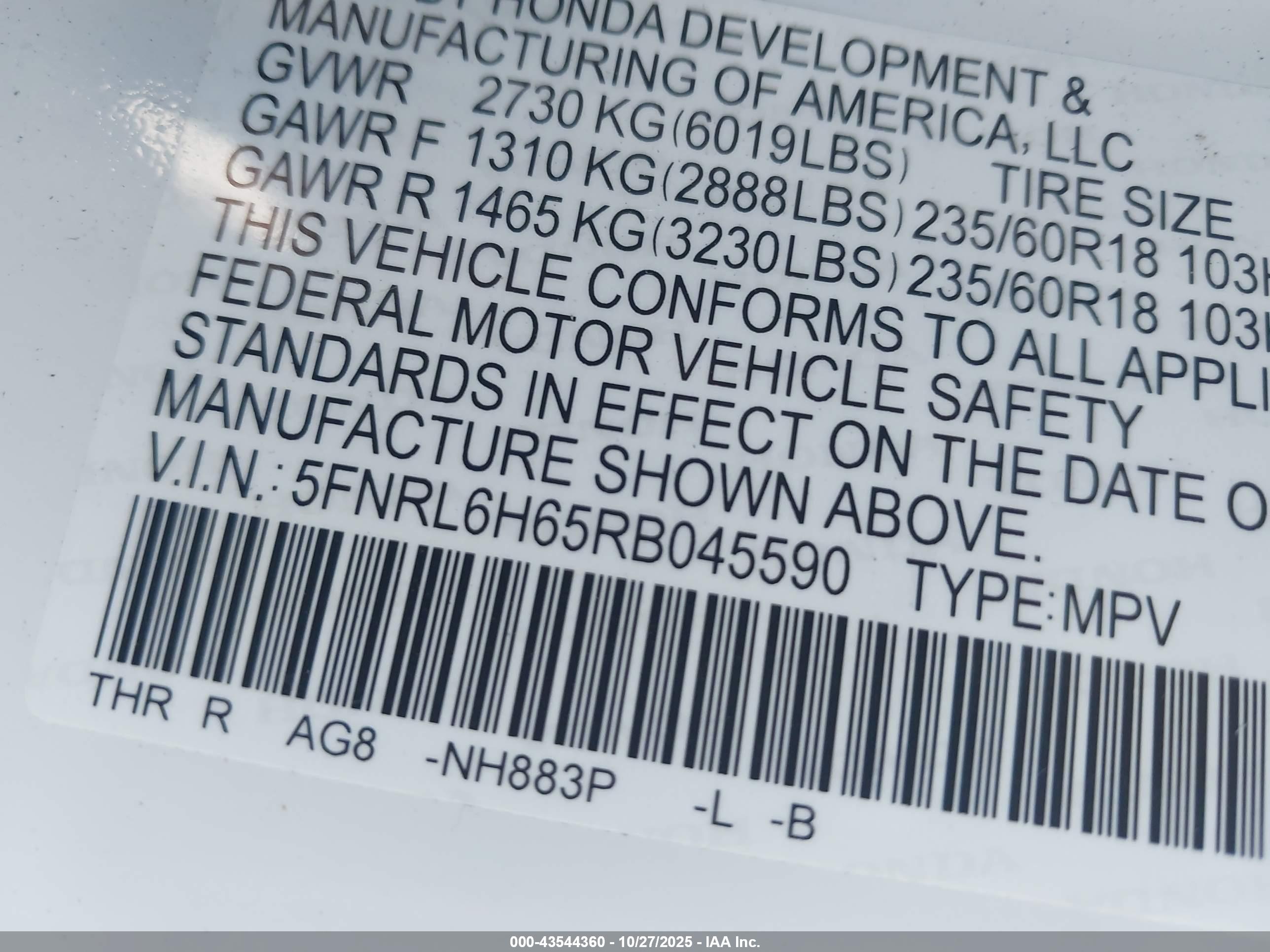HONDA ODYSSEY image 9