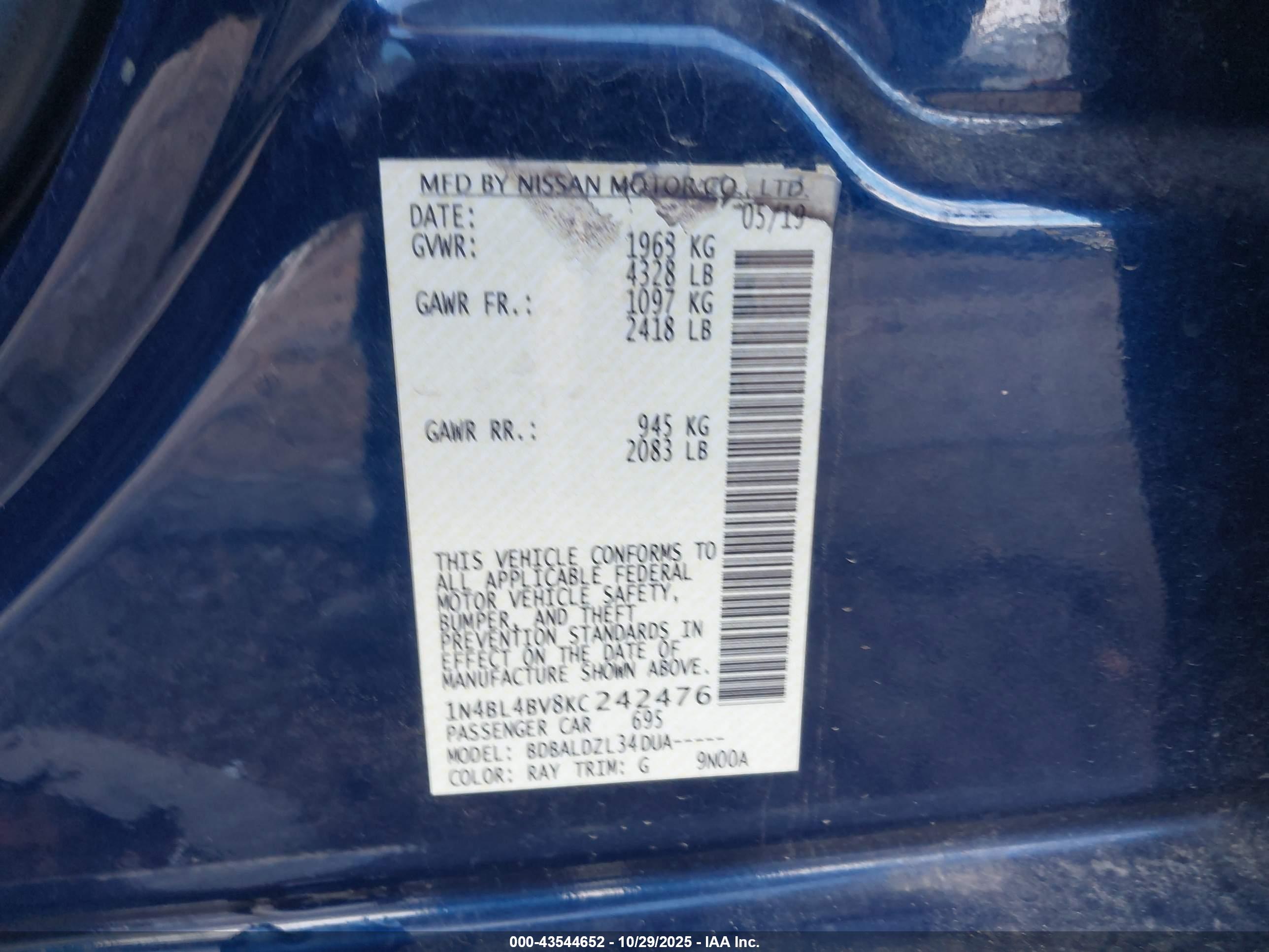 NISSAN ALTIMA image 9