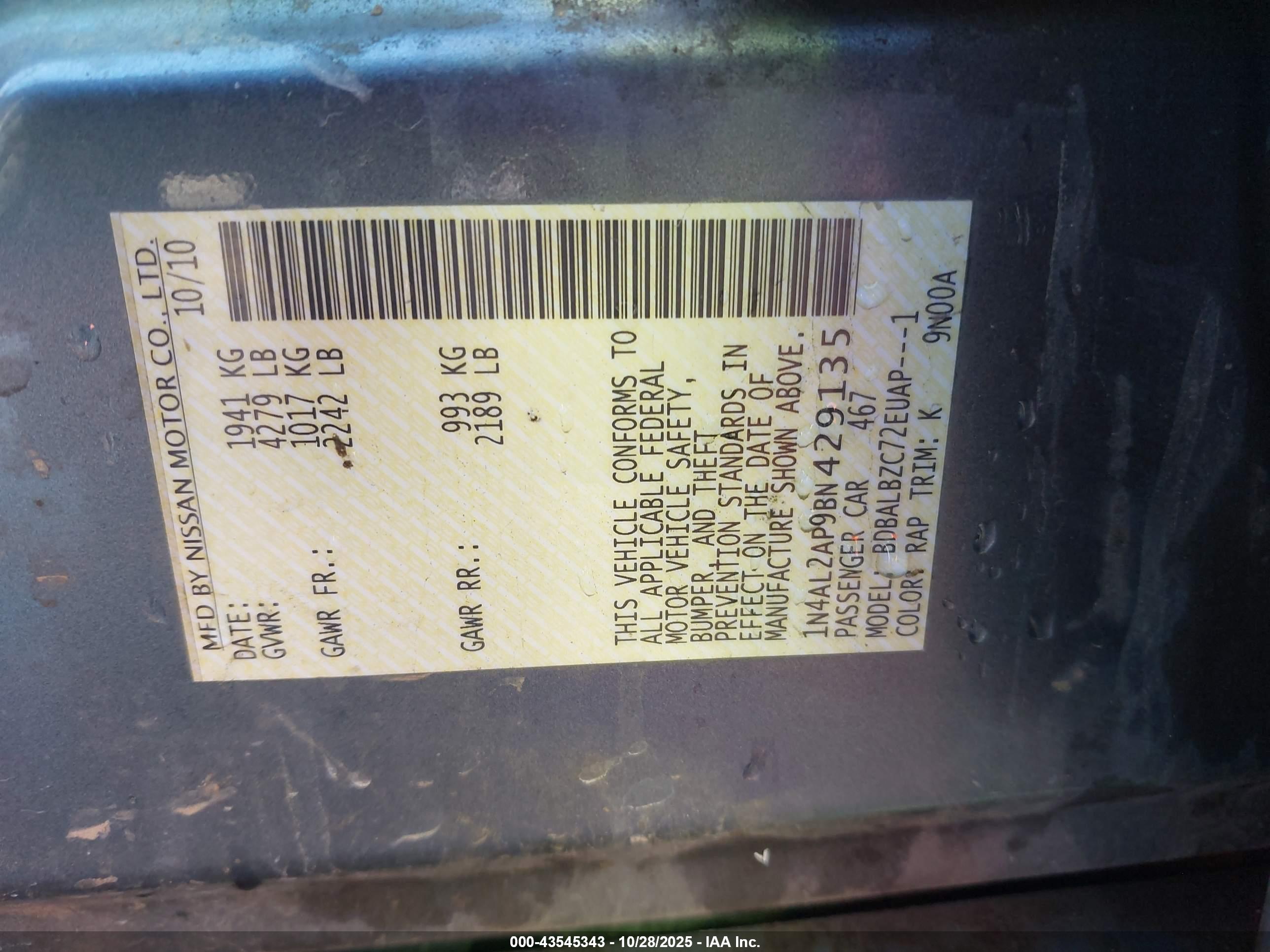NISSAN ALTIMA image 9